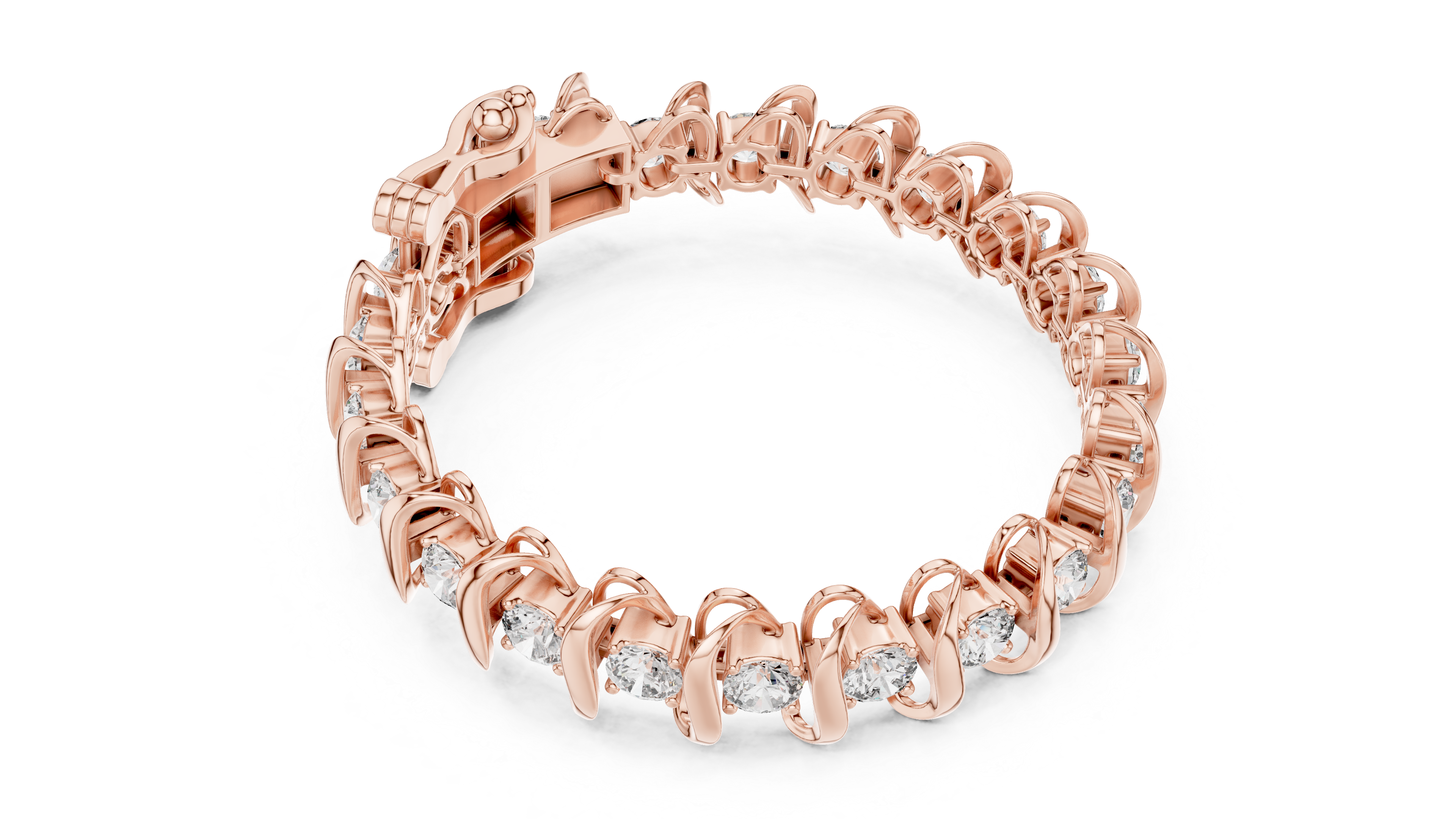 Wave Diamond Tennis Bracelet