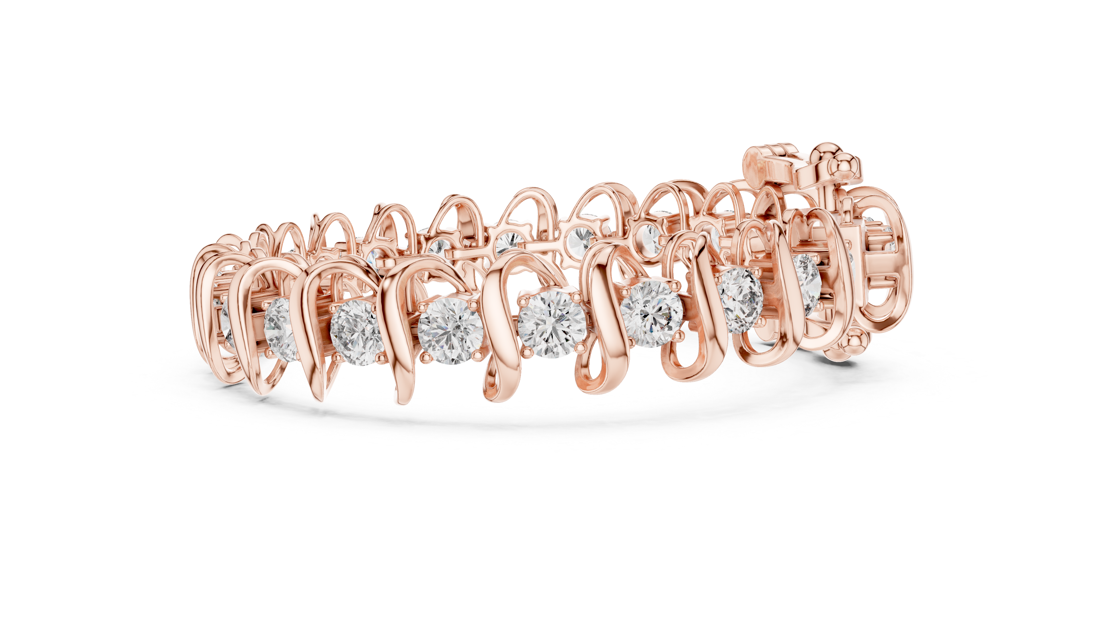 Wave Diamond Tennis Bracelet