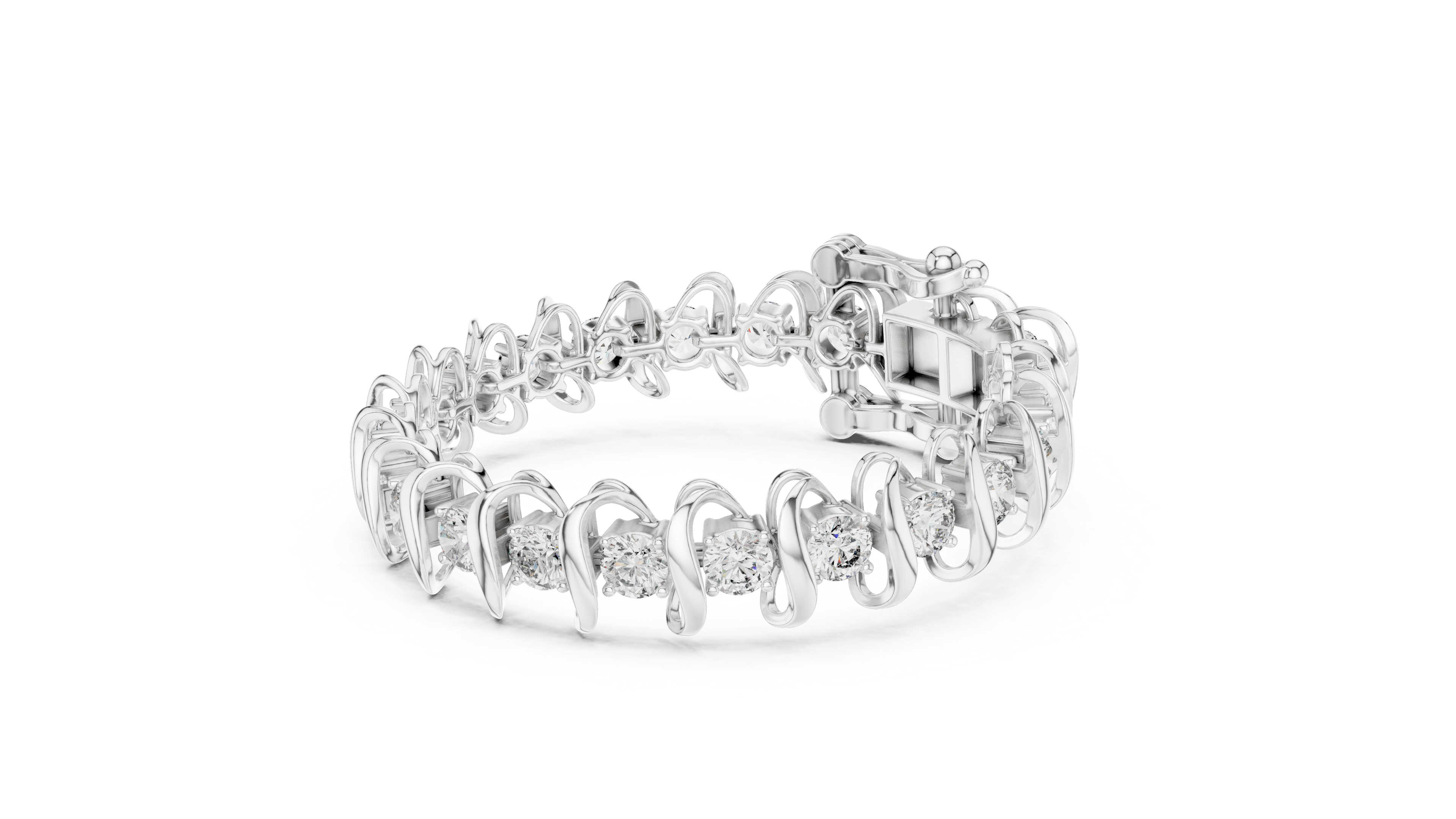 Wave Diamond Tennis Bracelet