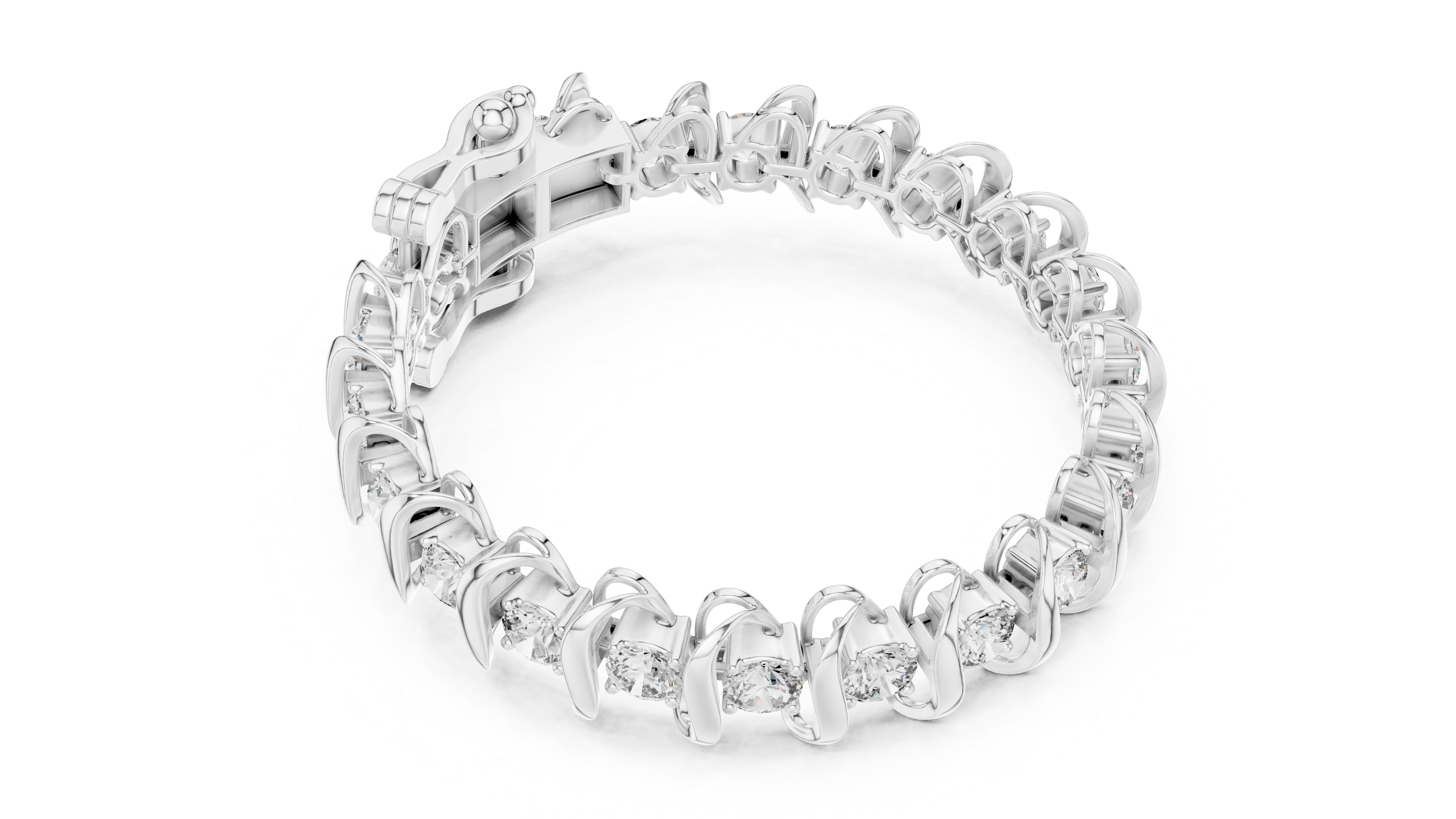 Wave Diamond Tennis Bracelet