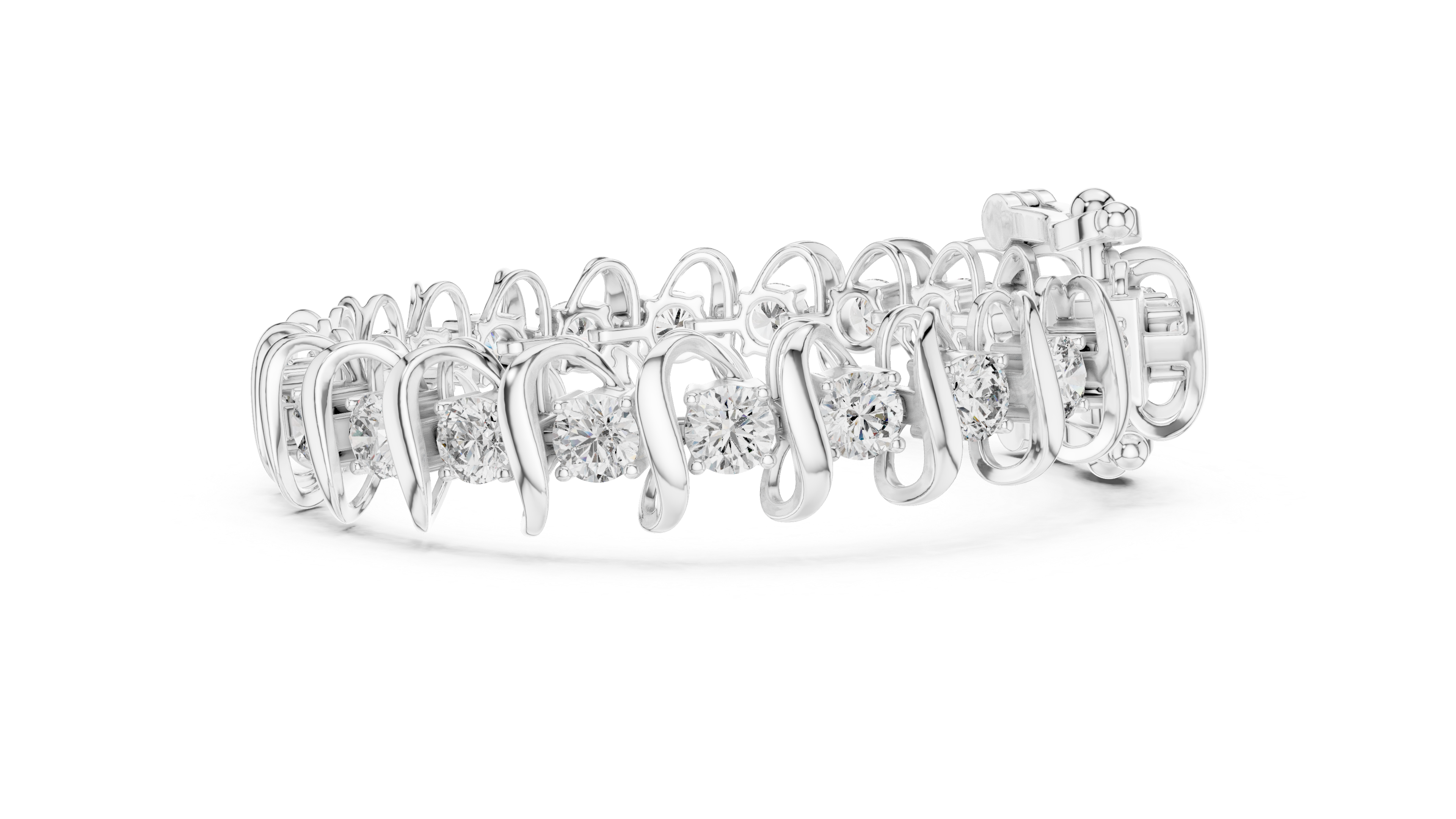 Wave Diamond Tennis Bracelet