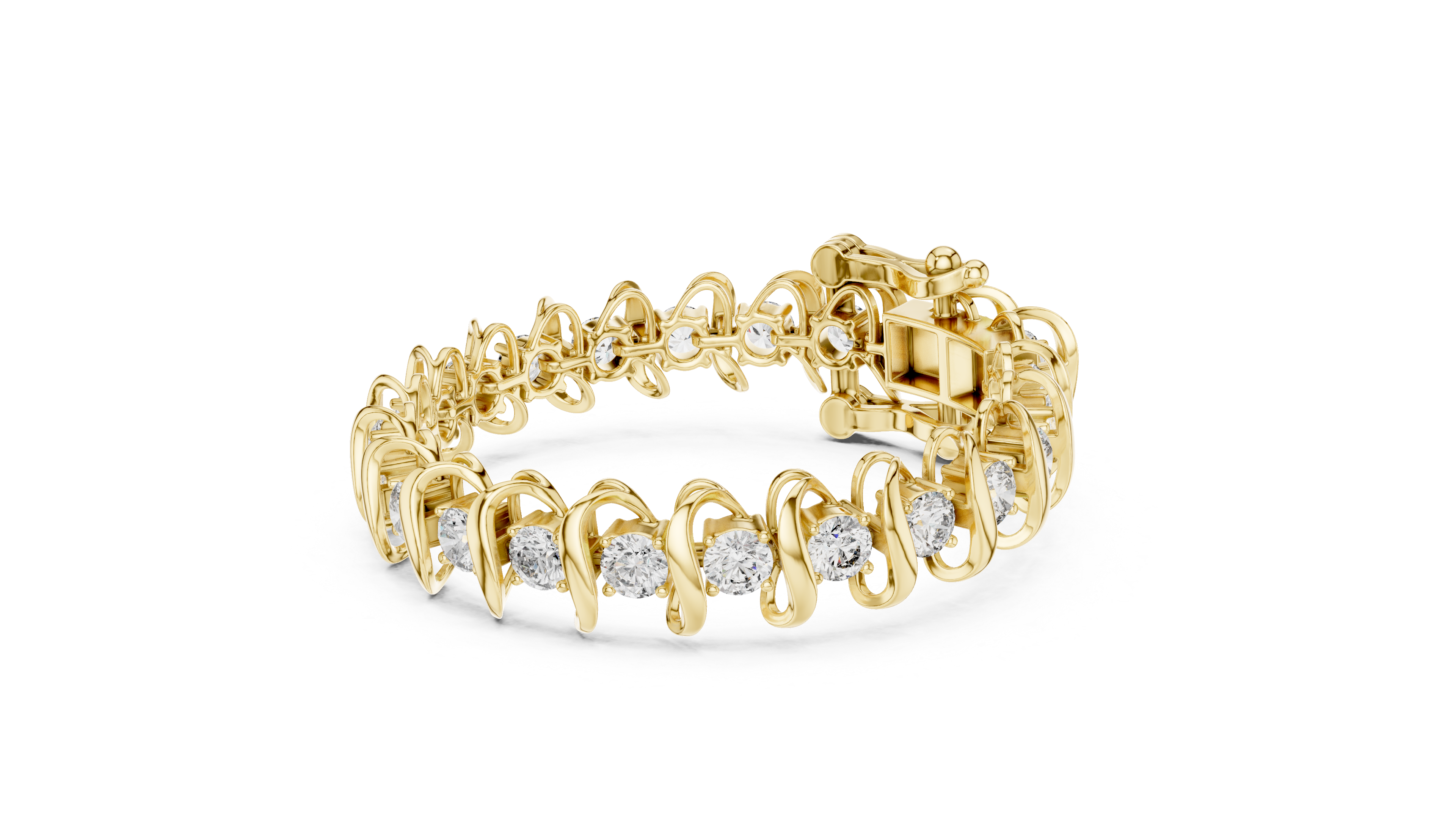 Wave Diamond Tennis Bracelet