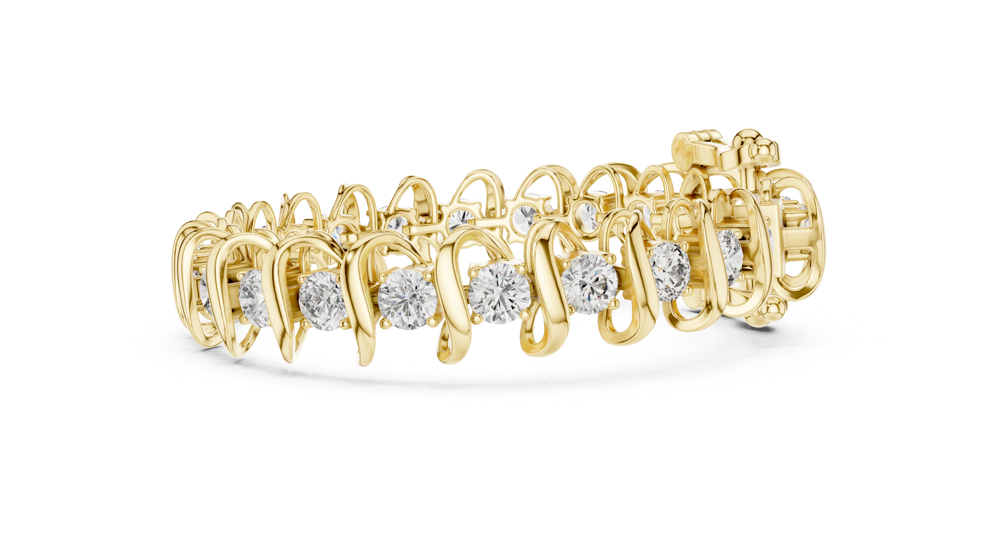 Wave Diamond Tennis Bracelet