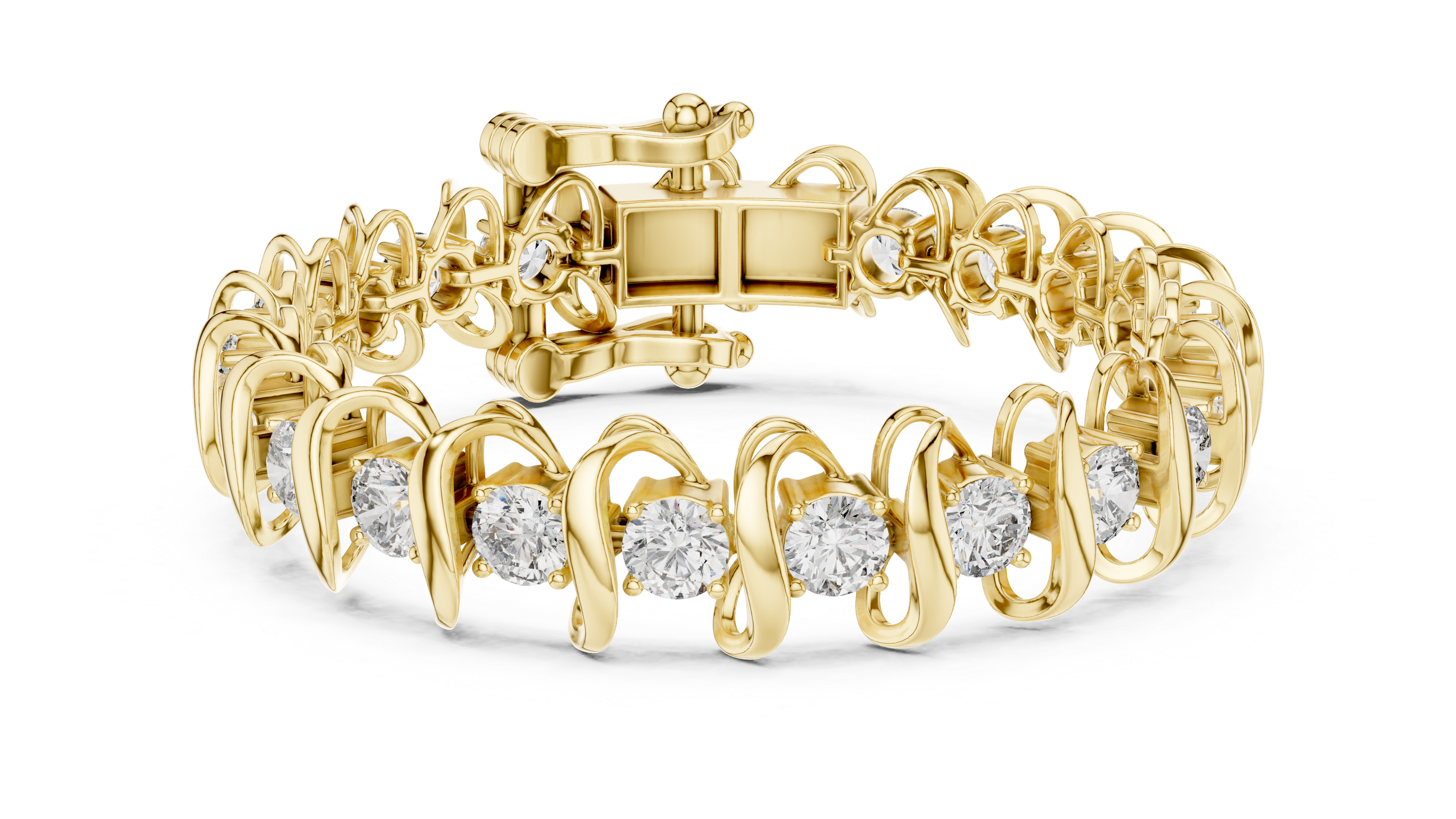 Wave Diamond Tennis Bracelet