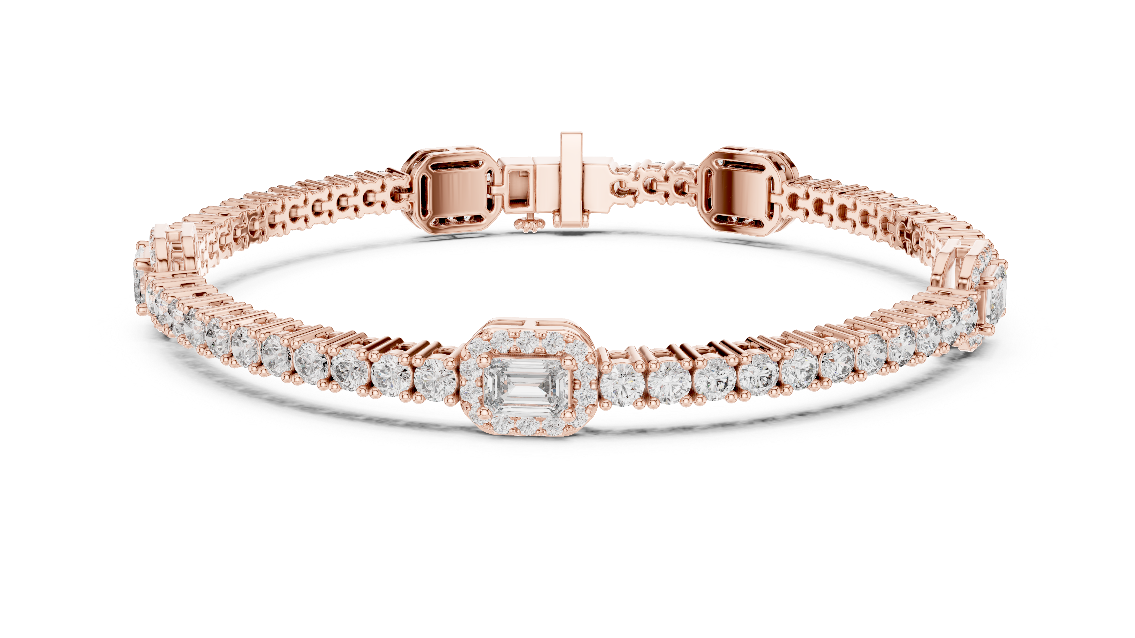 Halo Center Diamond Bracelet