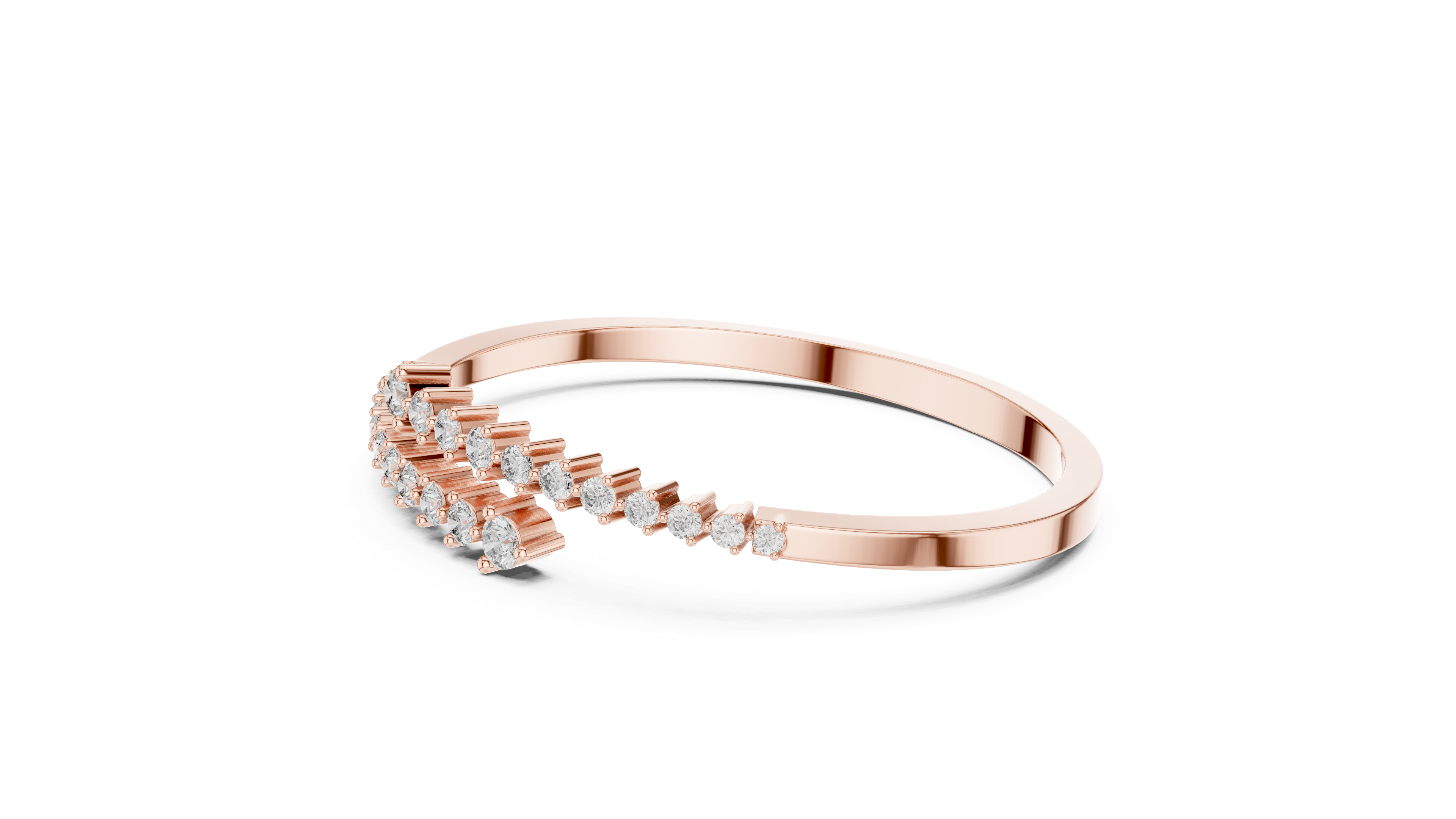 Curved Diamond Bangle Bracelet