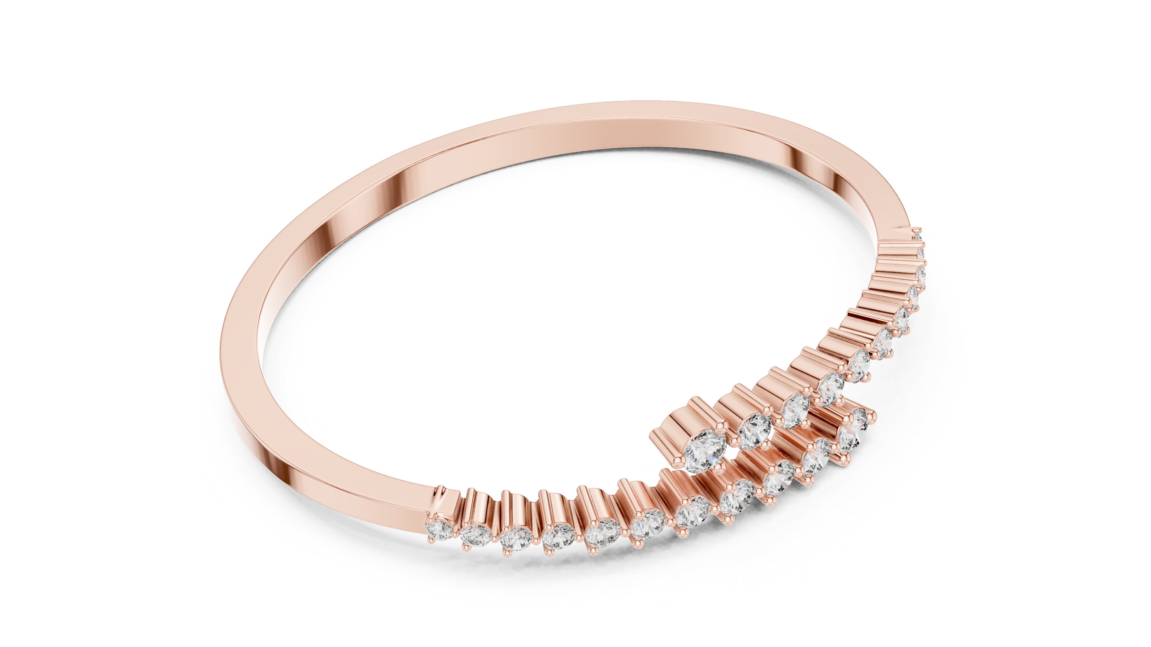 Curved Diamond Bangle Bracelet