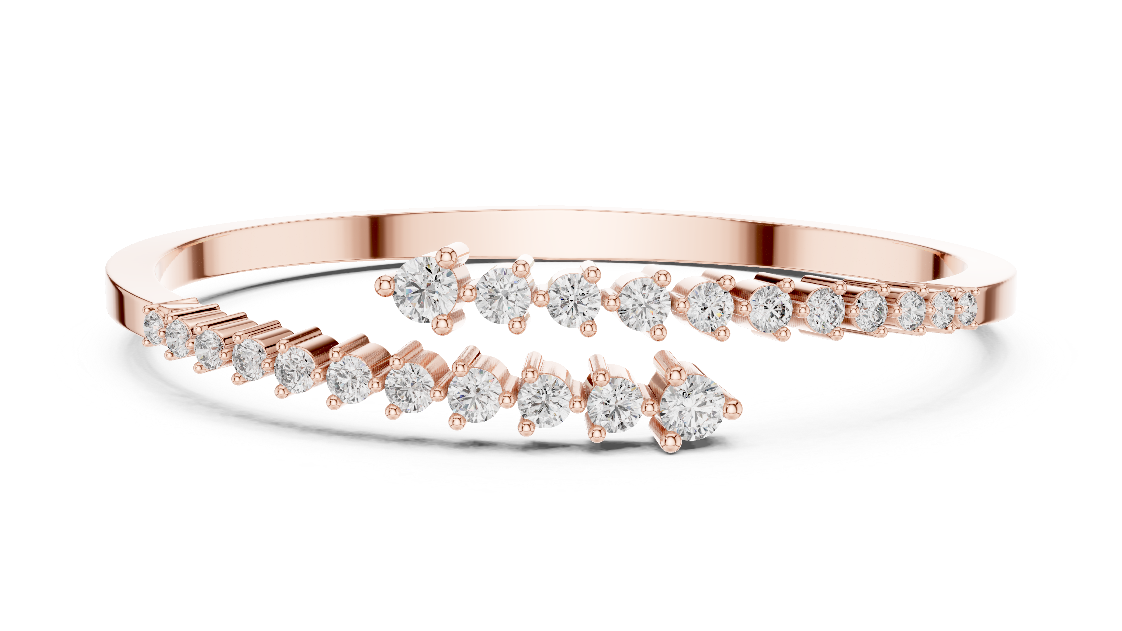 Curved Diamond Bangle Bracelet