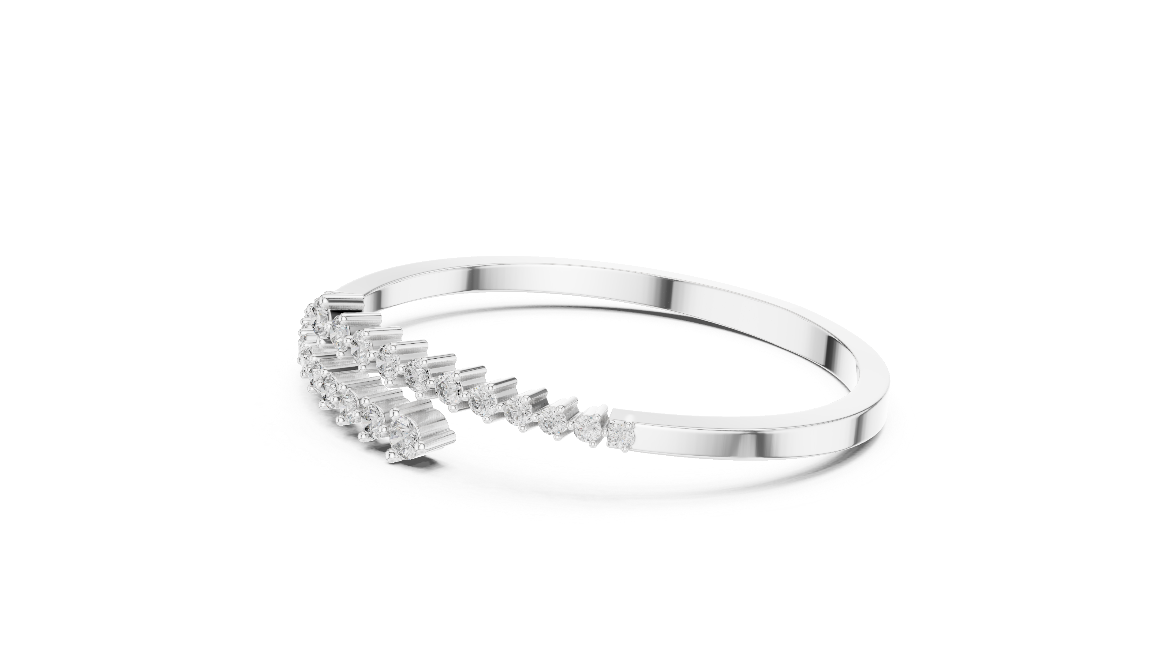 Curved Diamond Bangle Bracelet