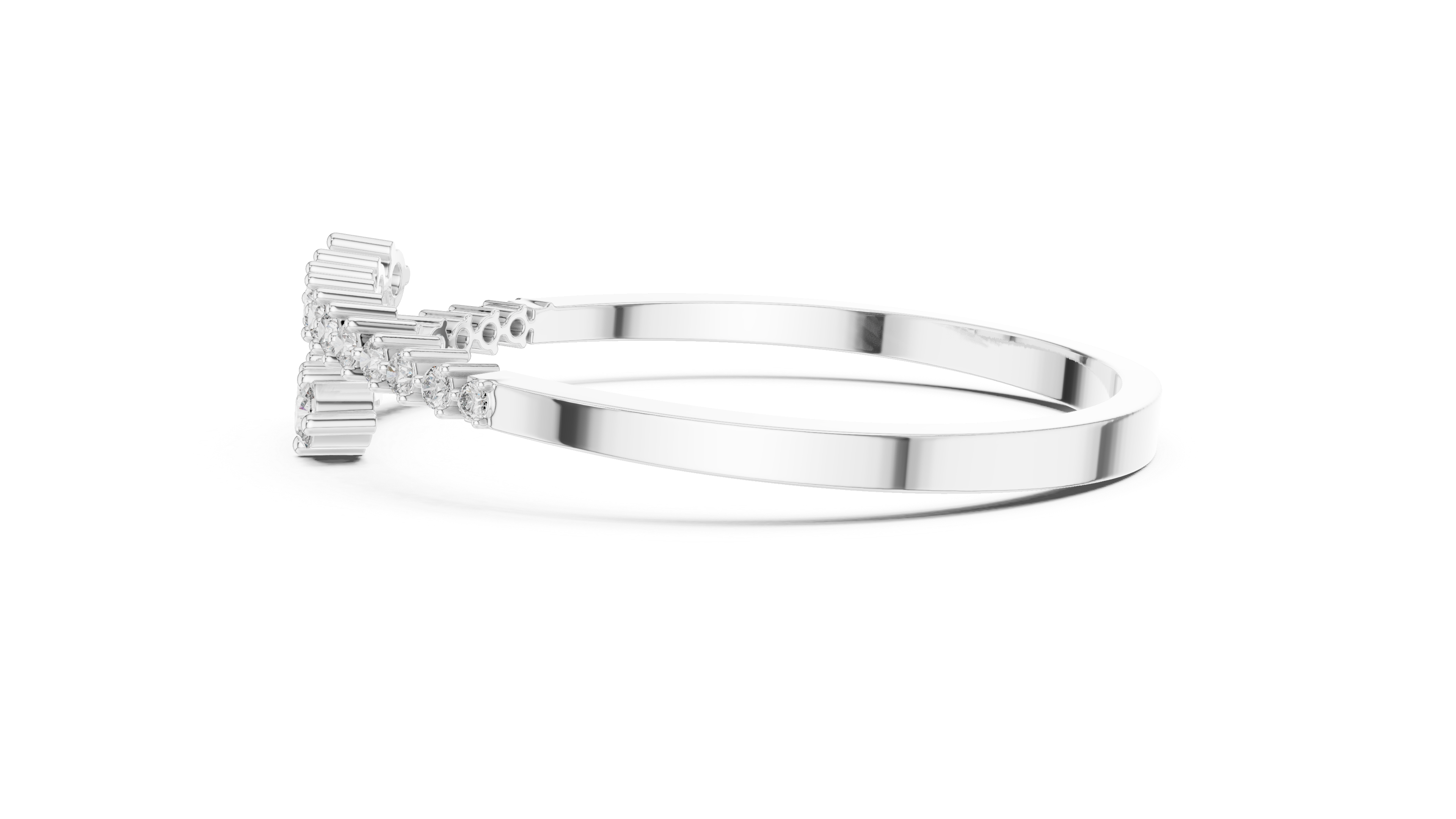 Curved Diamond Bangle Bracelet