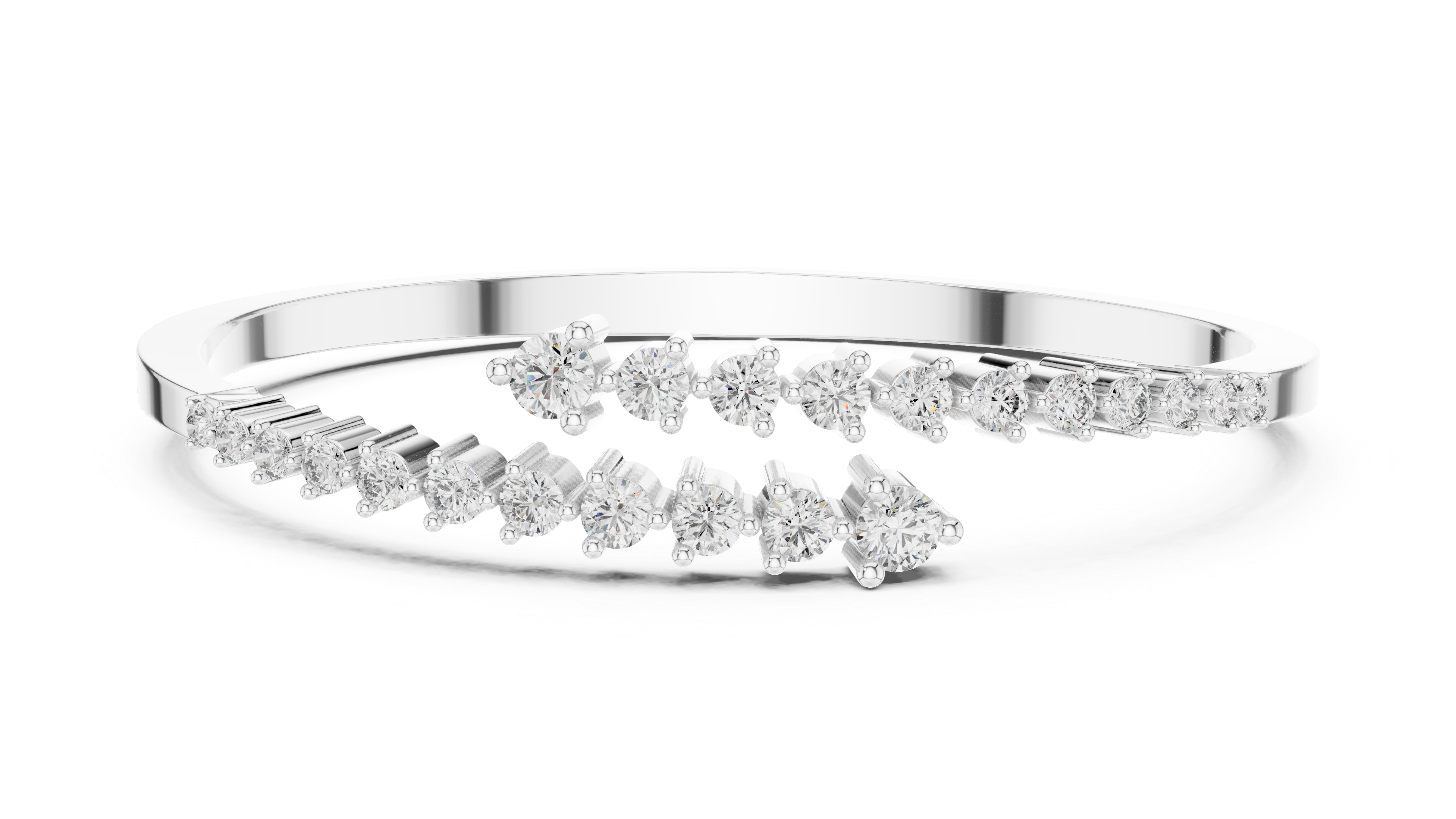 Curved Diamond Bangle Bracelet