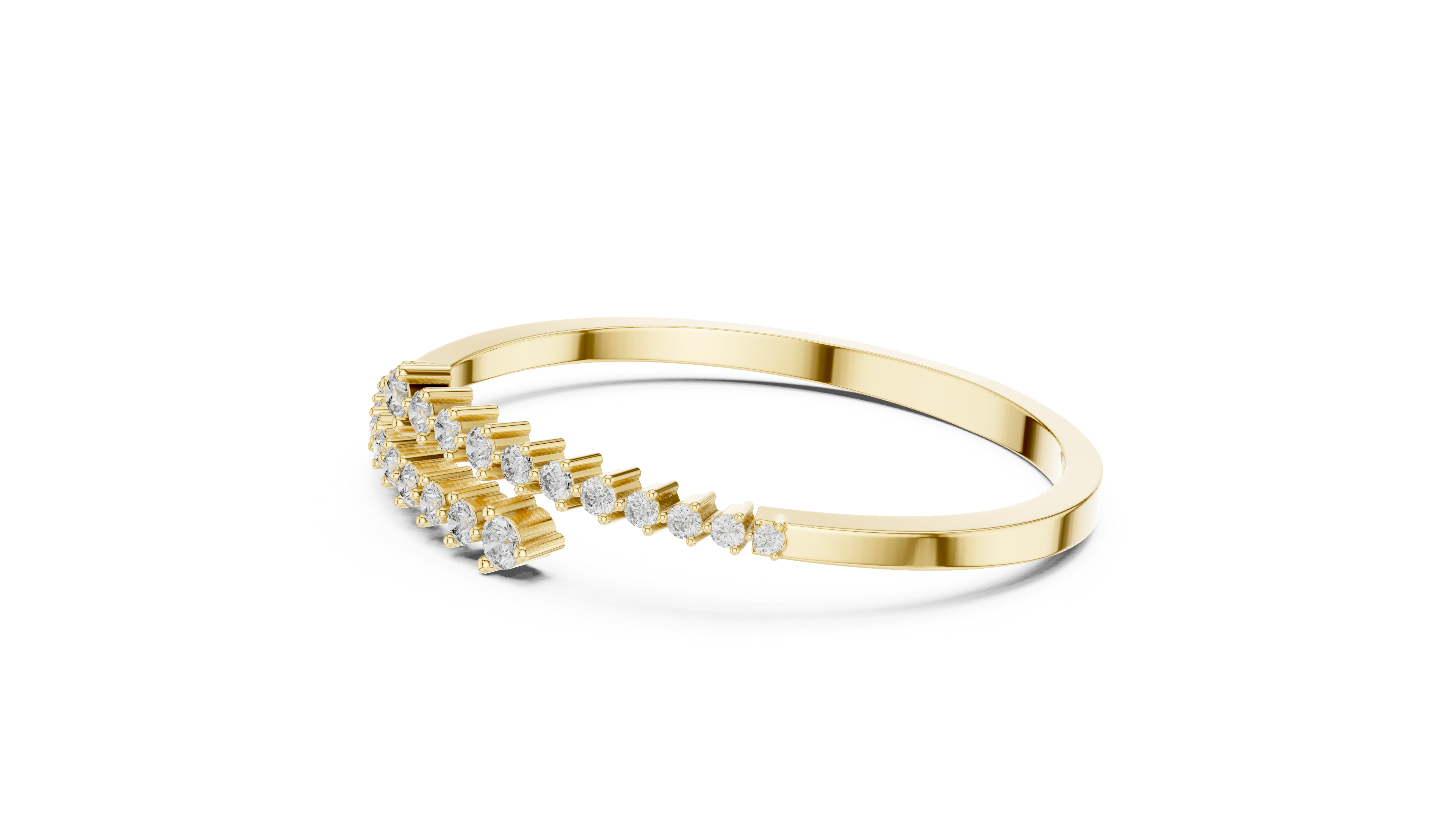 Curved Diamond Bangle Bracelet