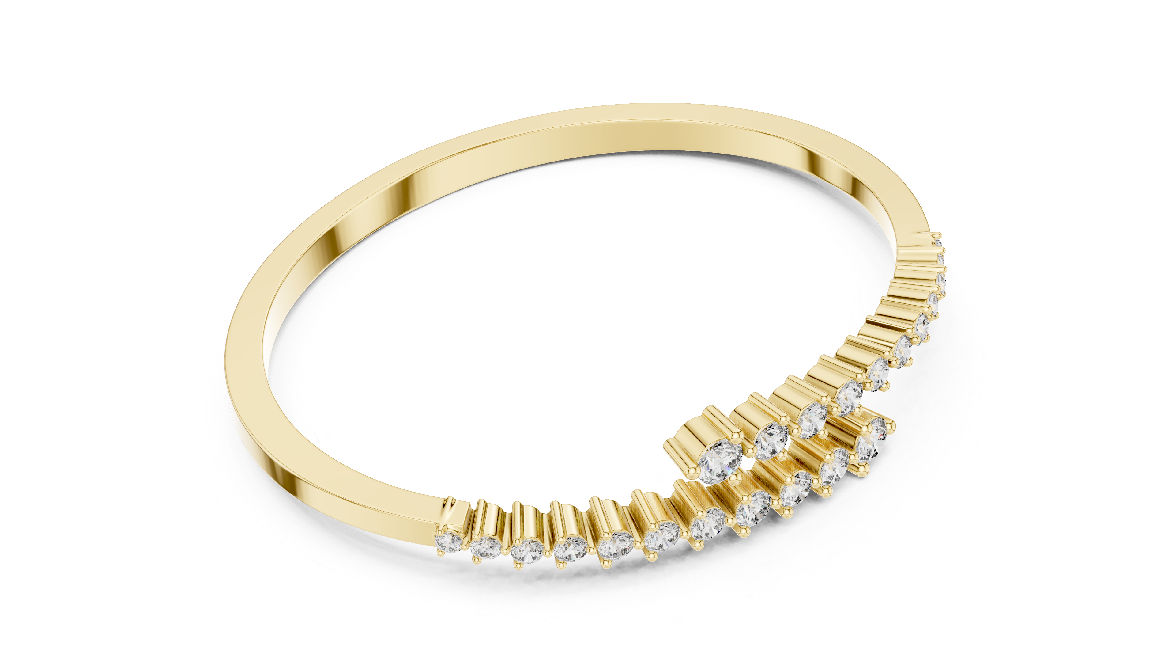 Curved Diamond Bangle Bracelet