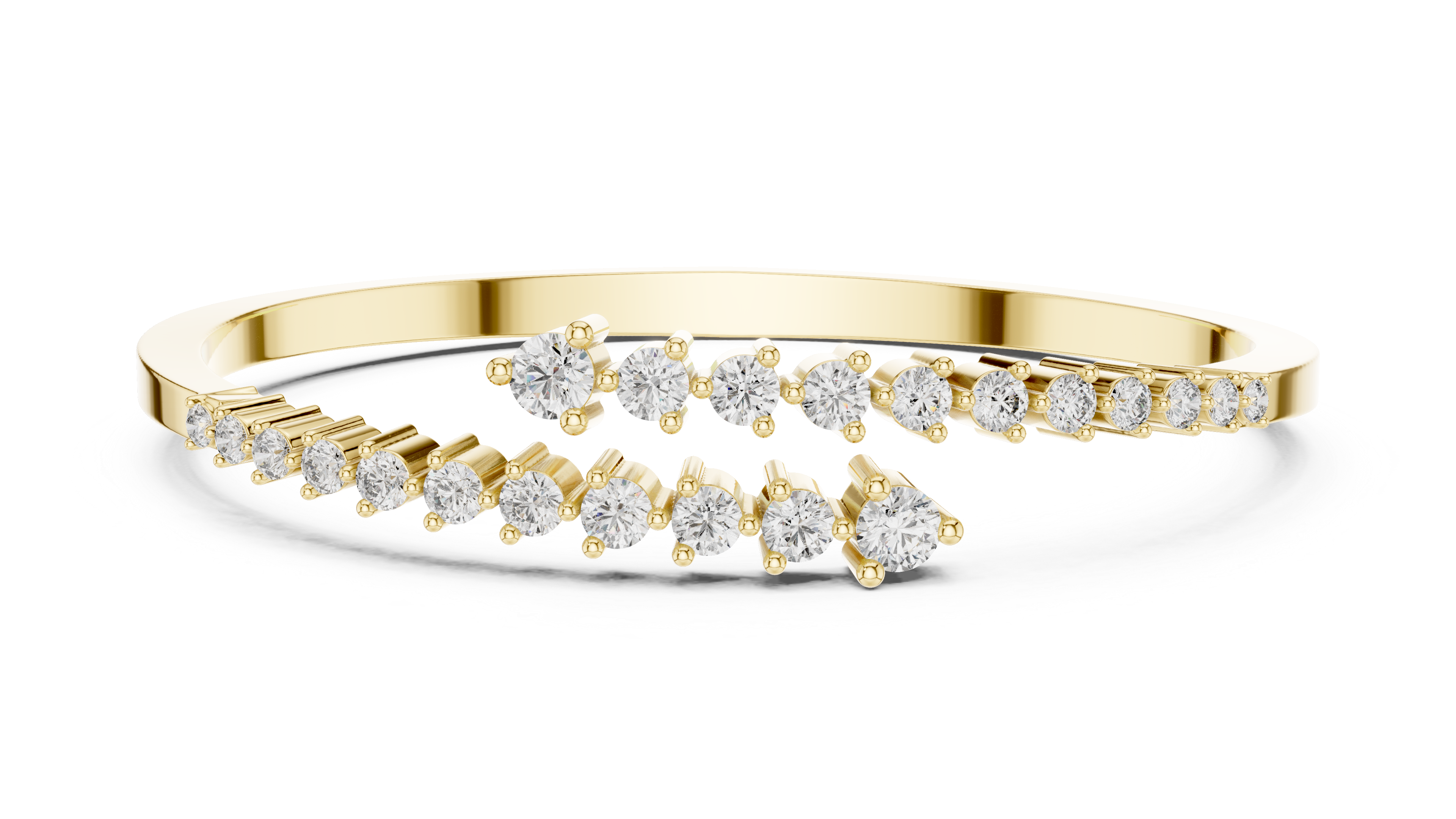 Curved Diamond Bangle Bracelet