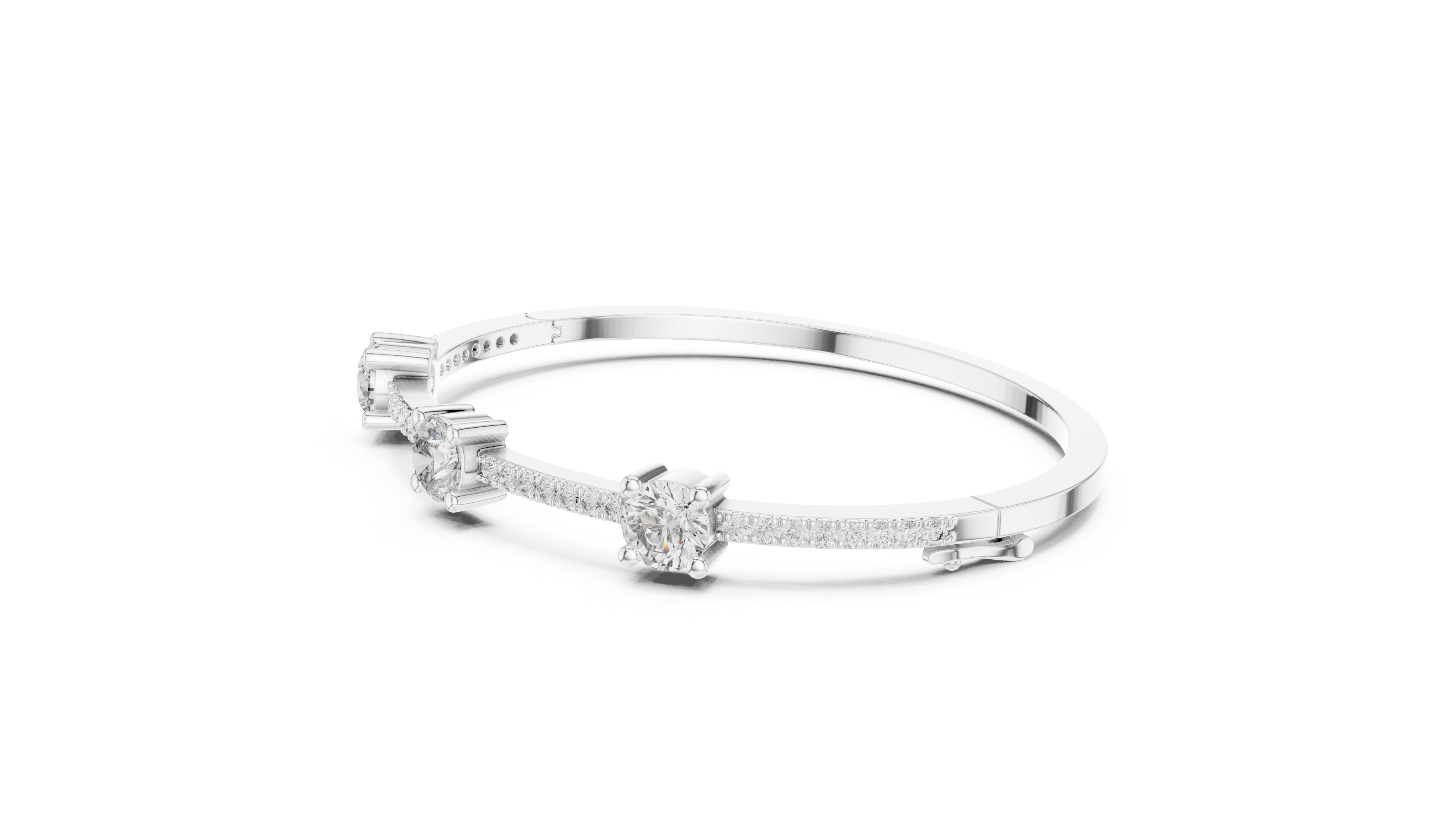 Minimal Diamond Bangle Bracelet
