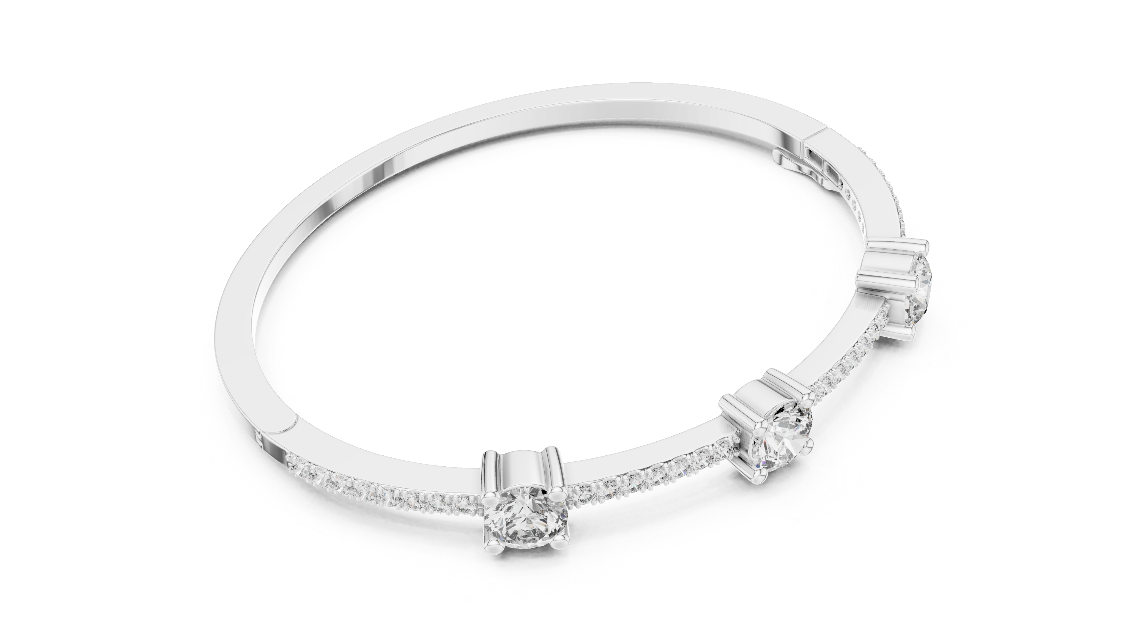 Minimal Diamond Bangle Bracelet