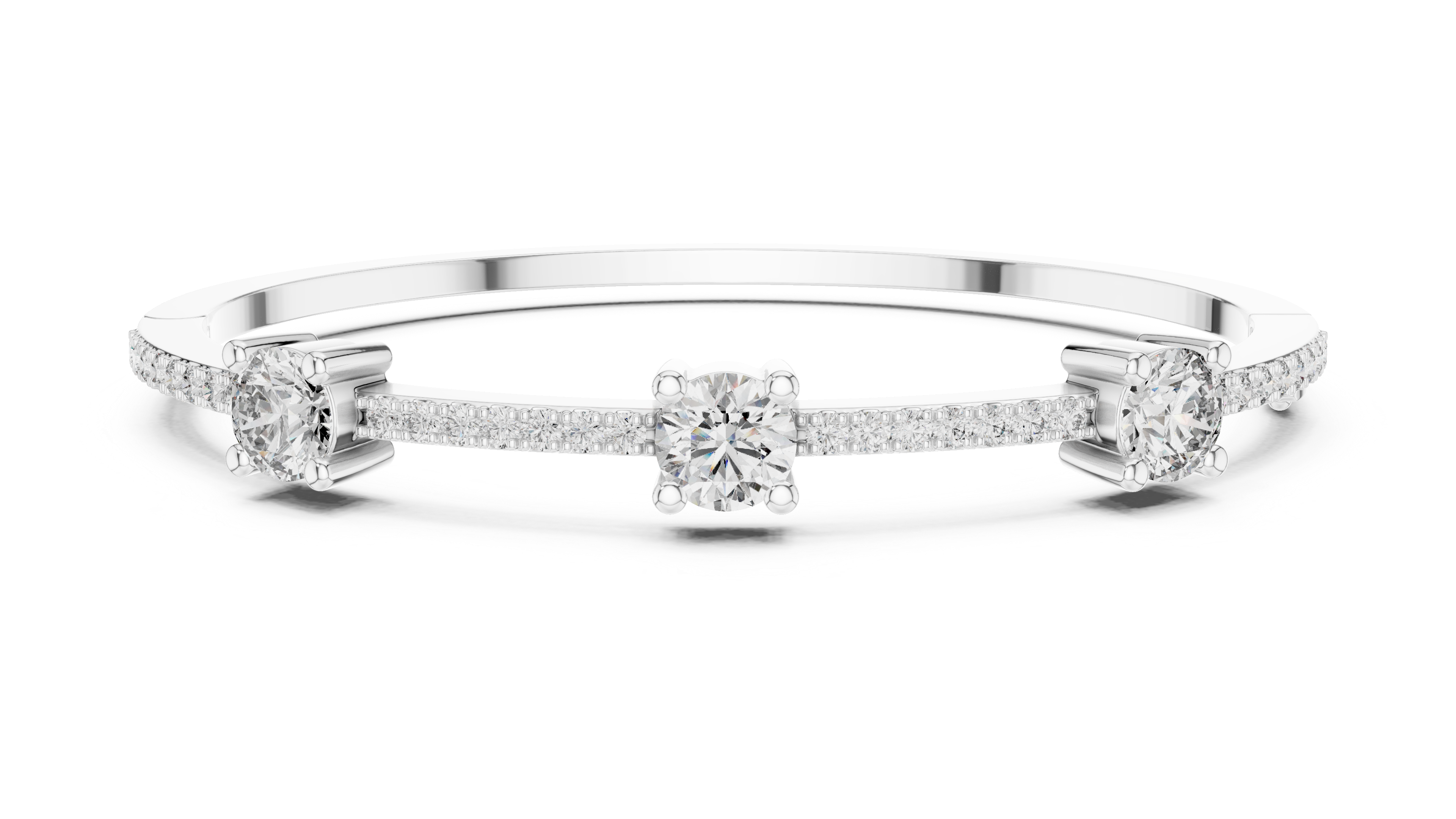 Minimal Diamond Bangle Bracelet