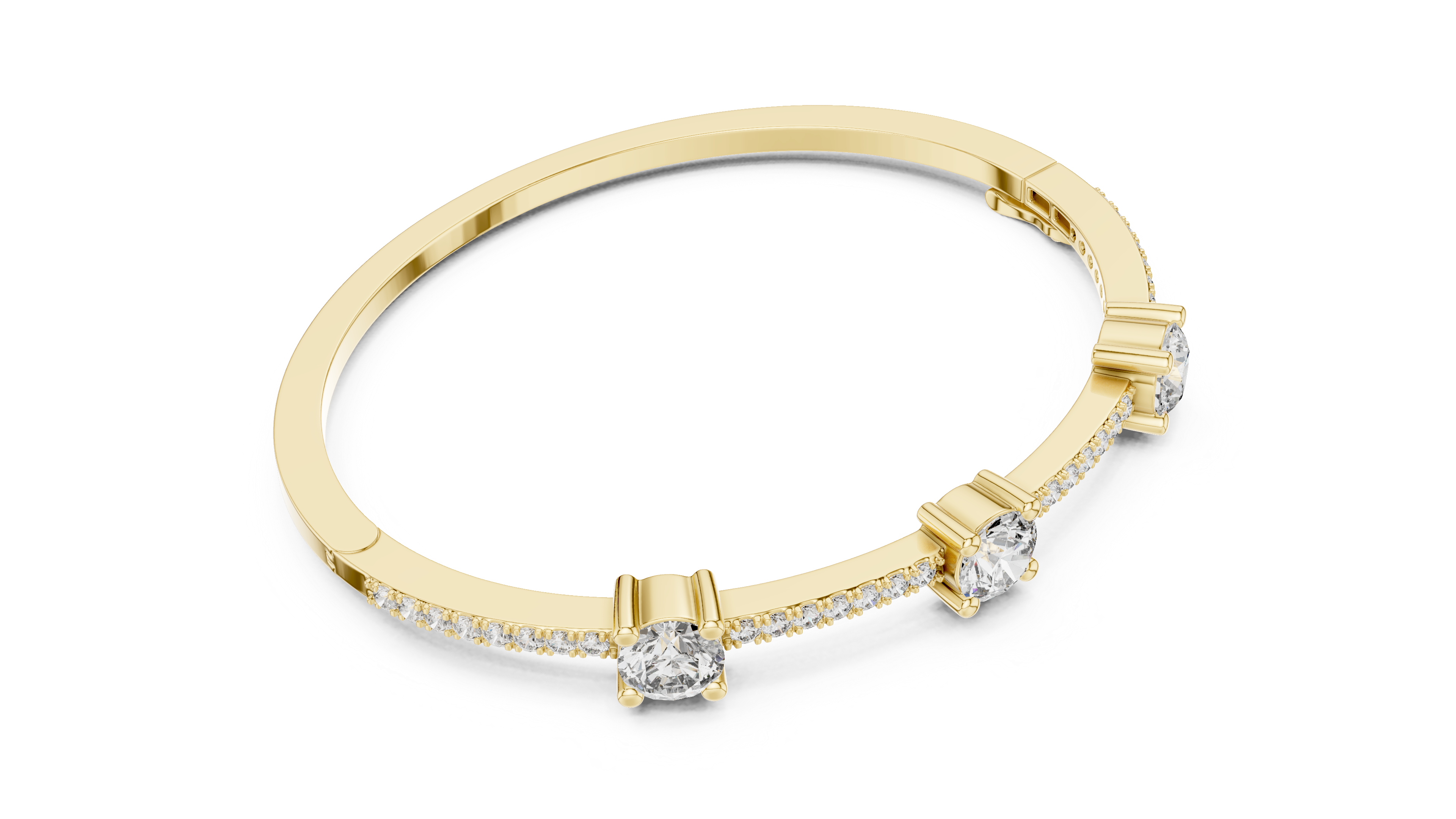 Minimal Diamond Bangle Bracelet