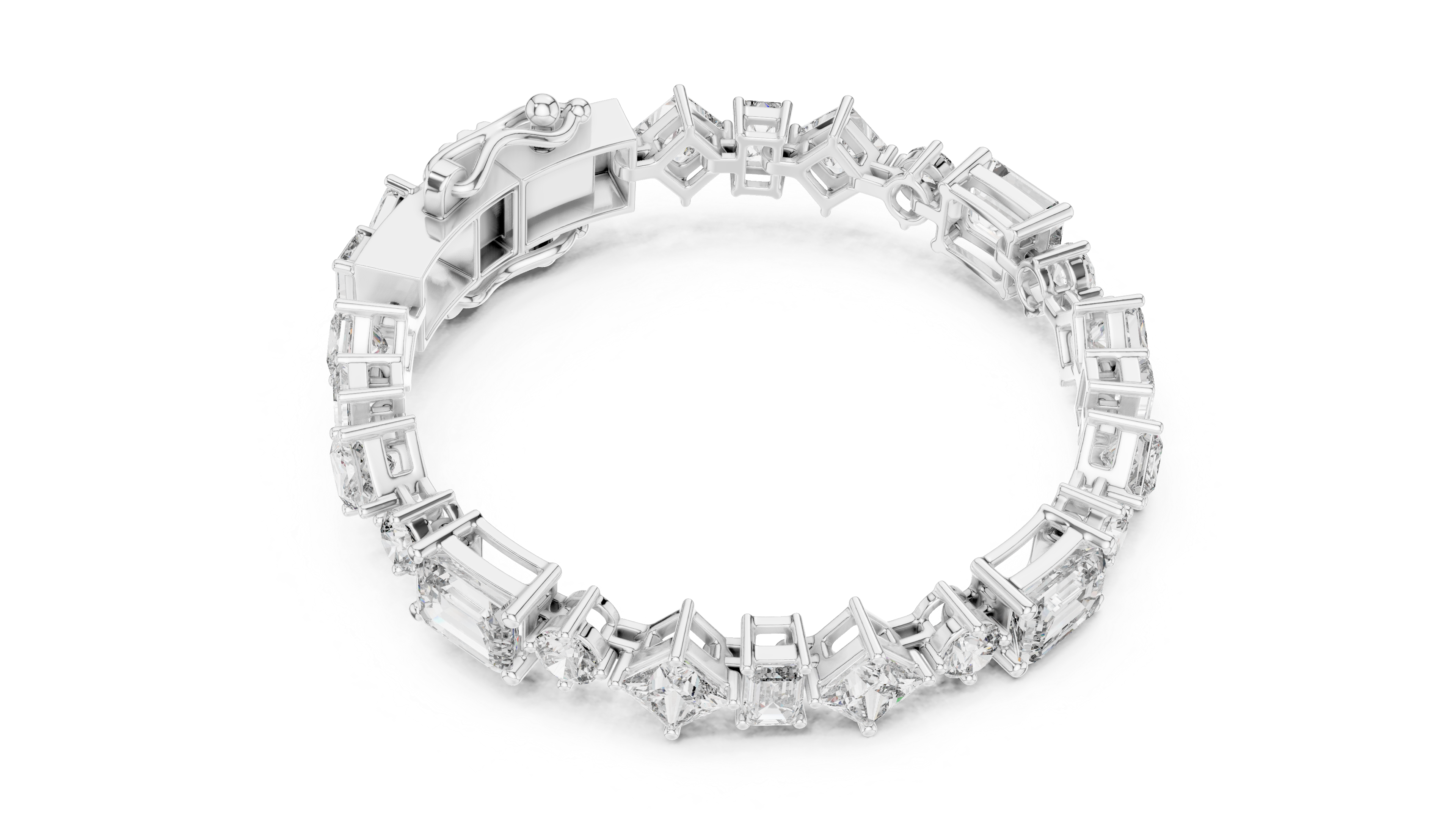 Luxury Mixed Cut Diamond Bracelet