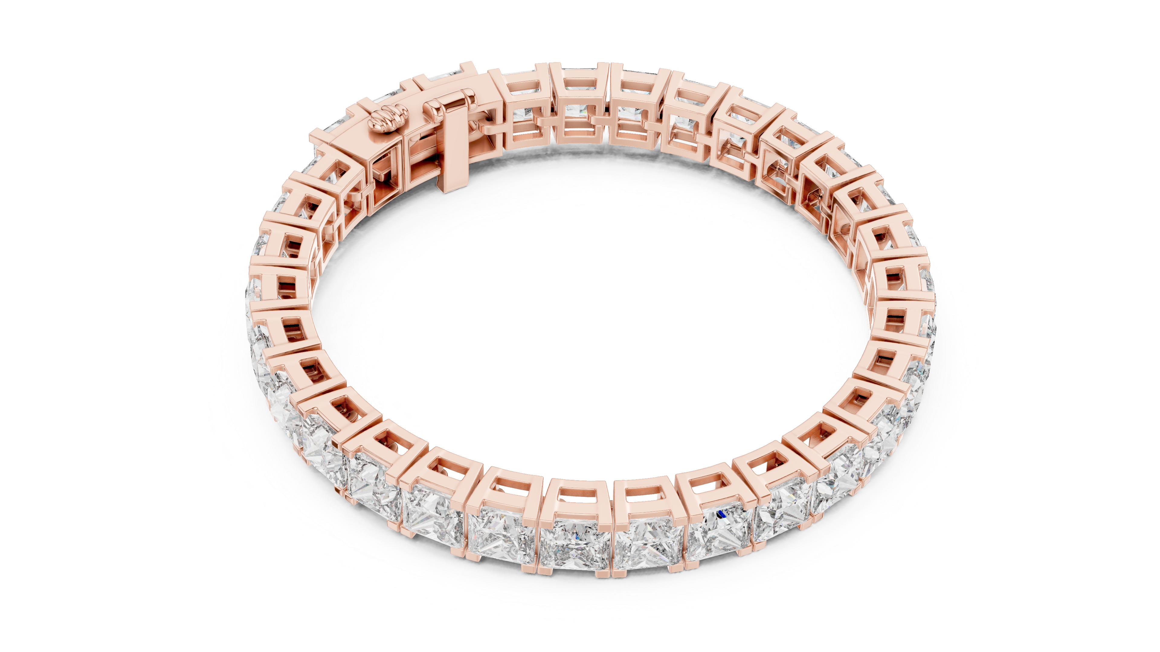 Luxury Princess Cut Diamond Bracelet