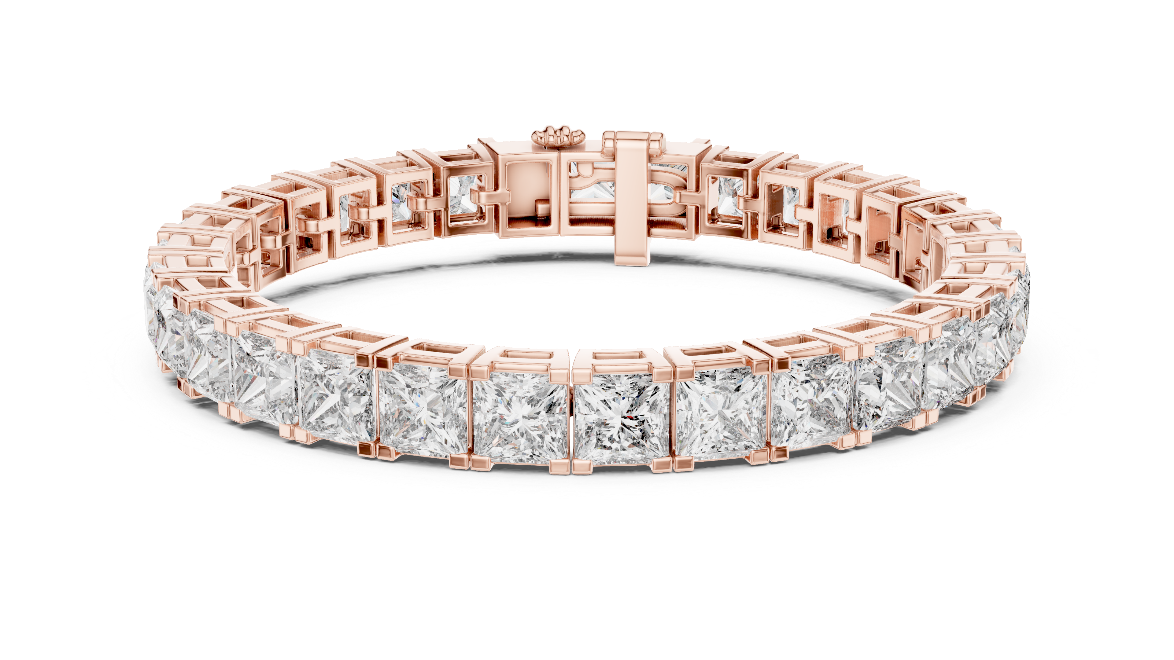 Luxury Princess Cut Diamond Bracelet