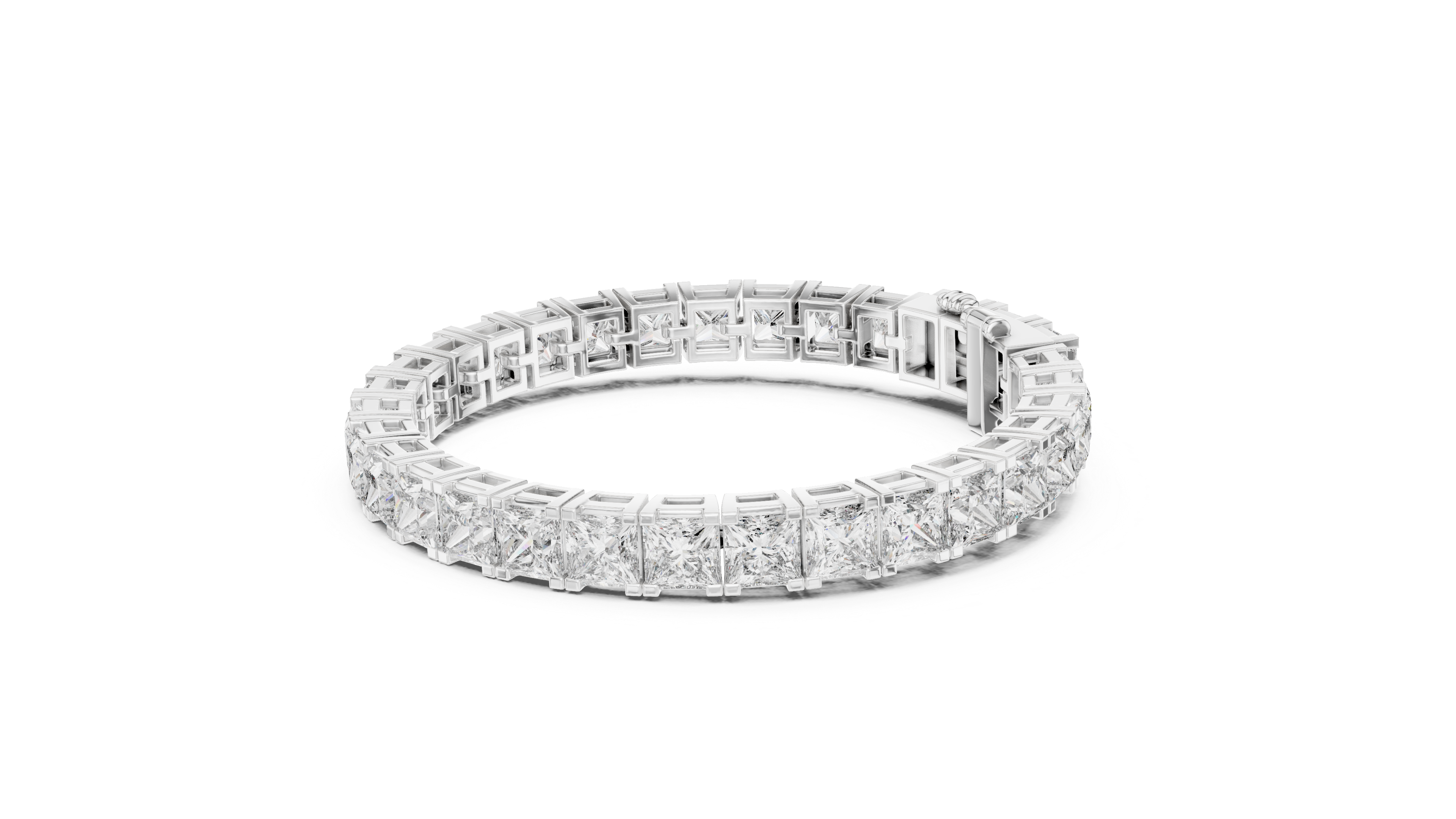Luxury Princess Cut Diamond Bracelet