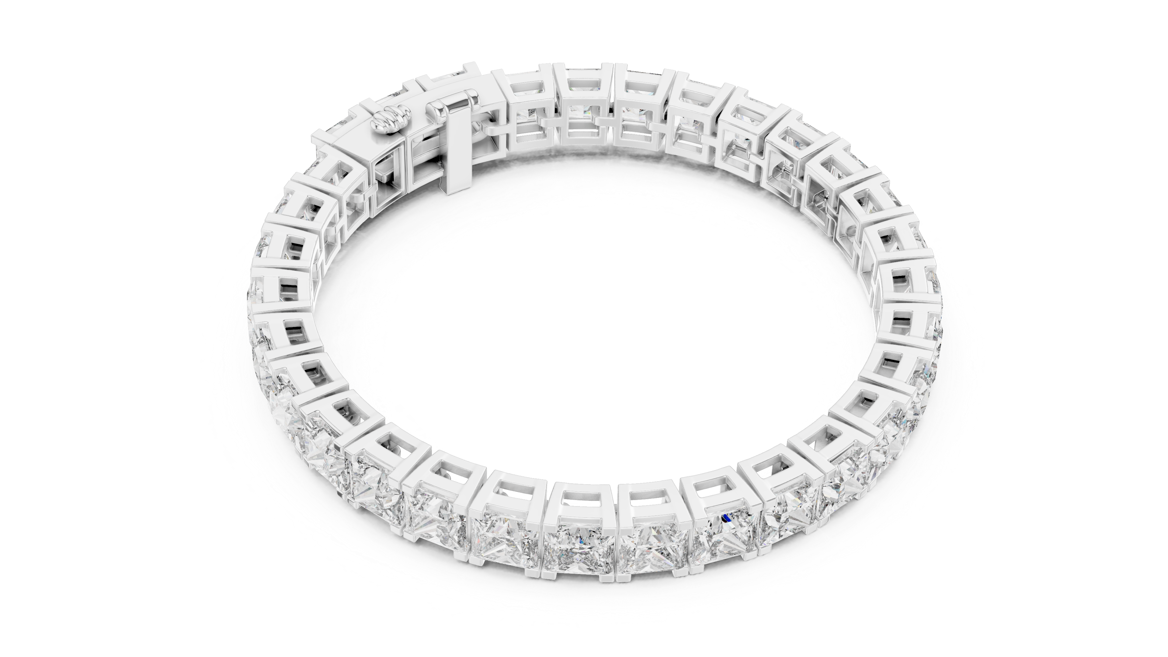 Luxury Princess Cut Diamond Bracelet