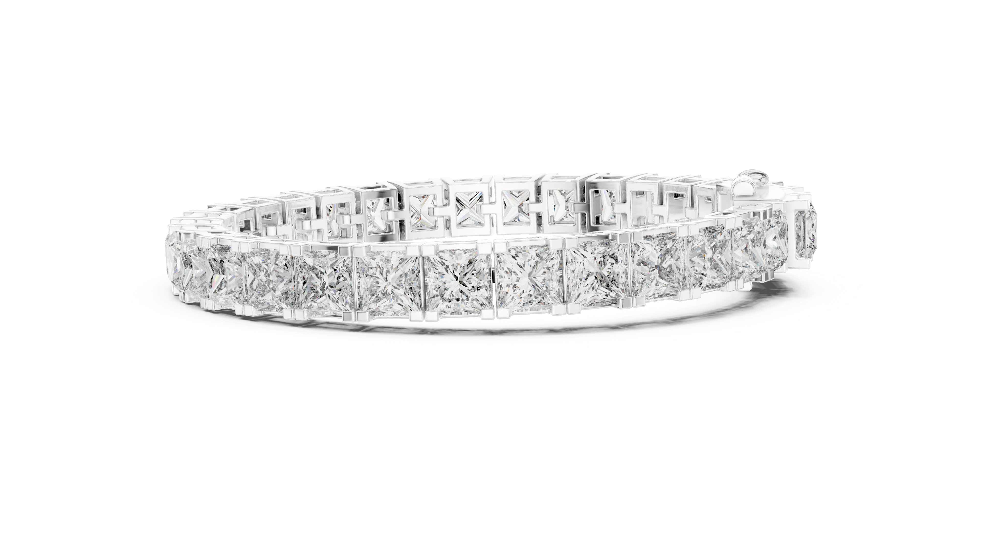 Luxury Princess Cut Diamond Bracelet