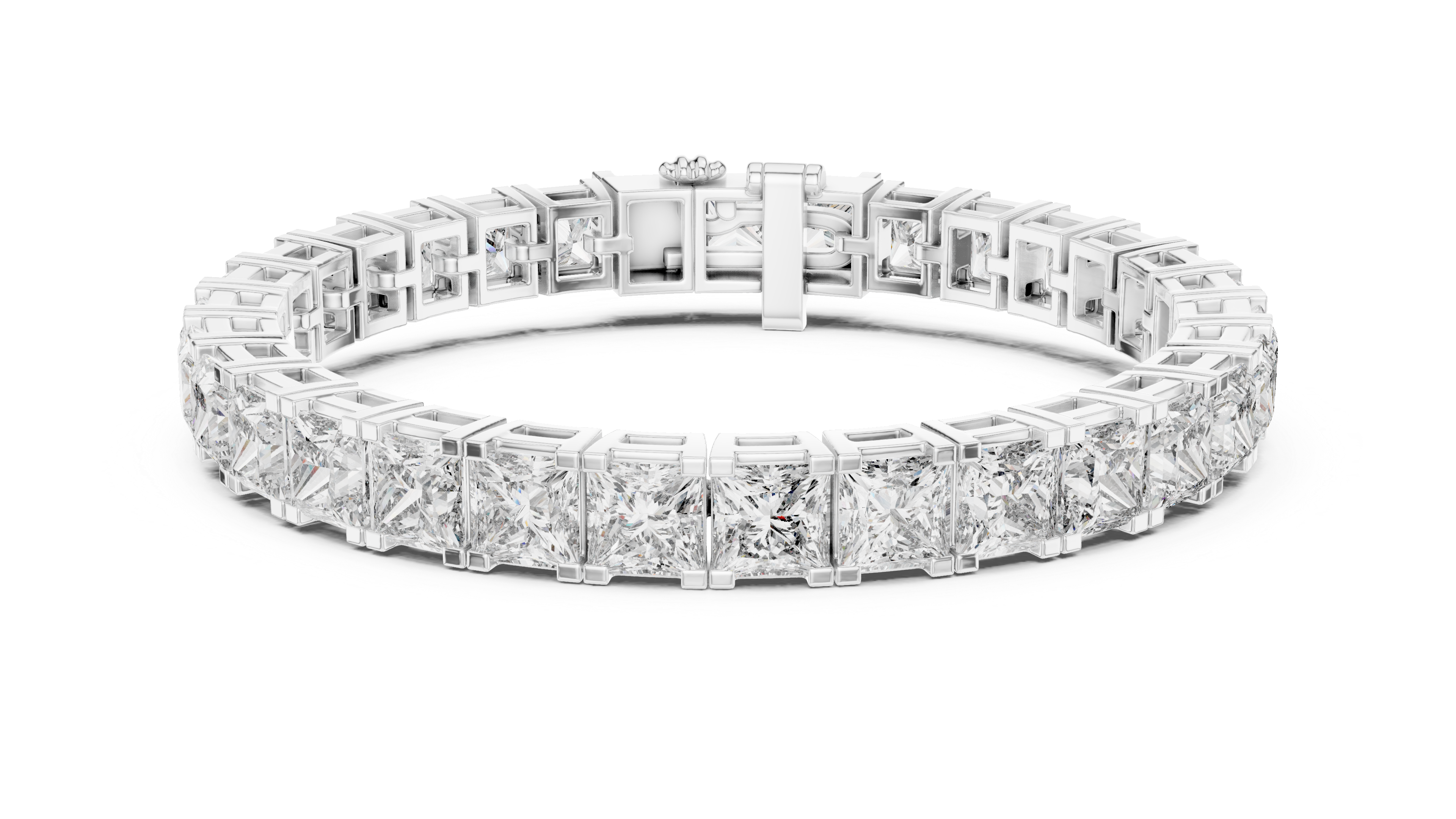 Luxury Princess Cut Diamond Bracelet