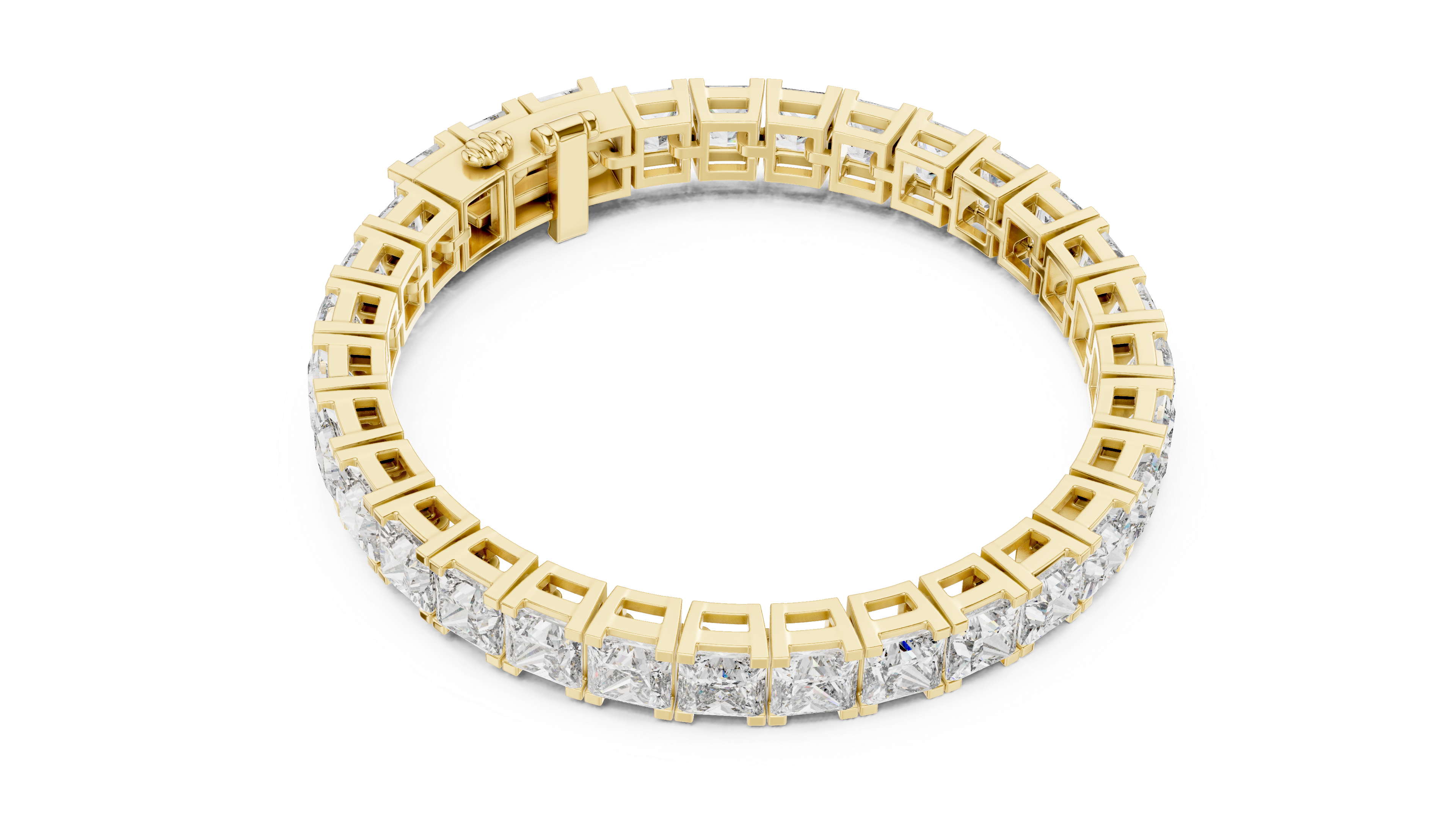 Luxury Princess Cut Diamond Bracelet