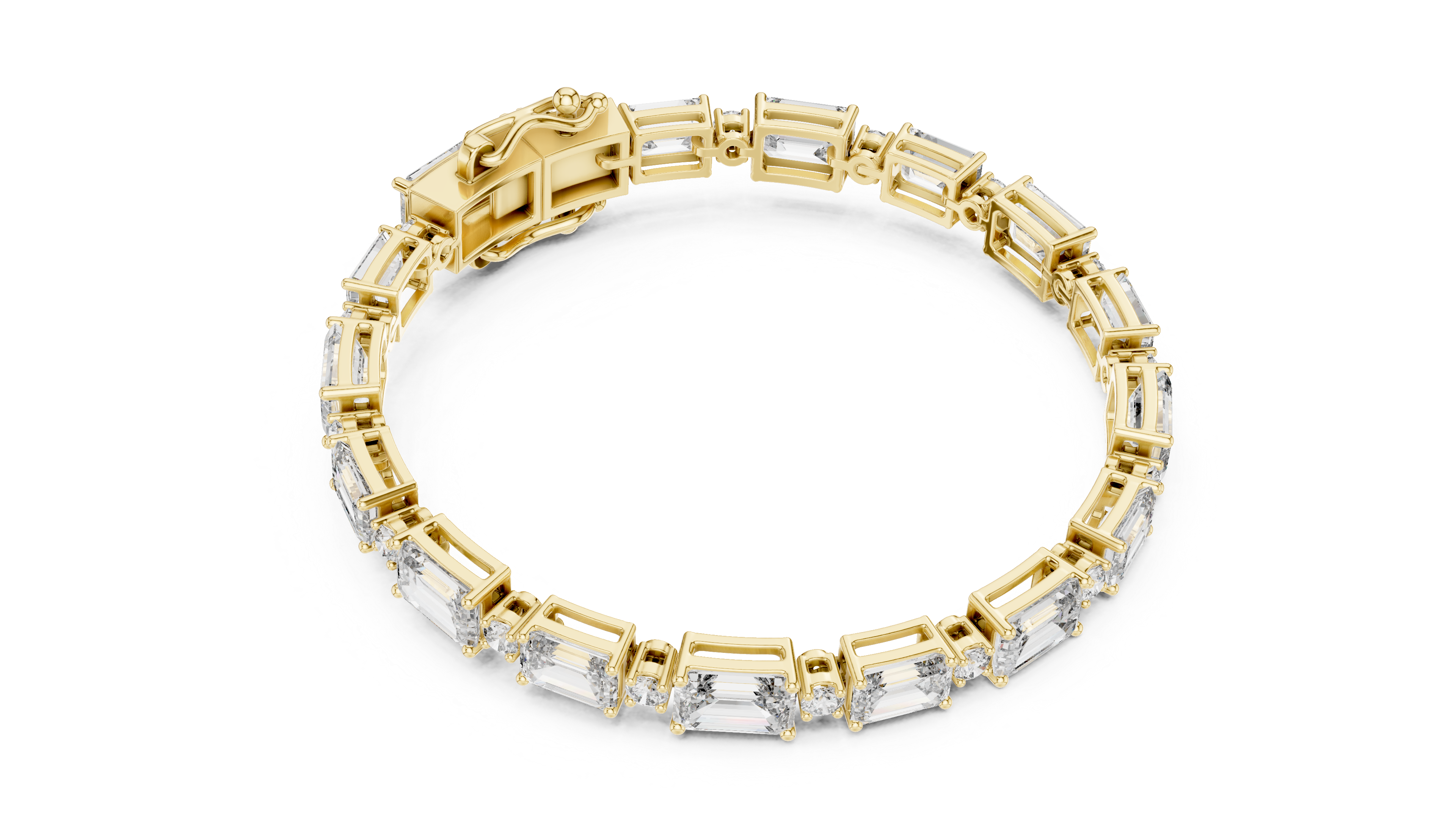 Luxury Emerald Cut Diamond Bracelet