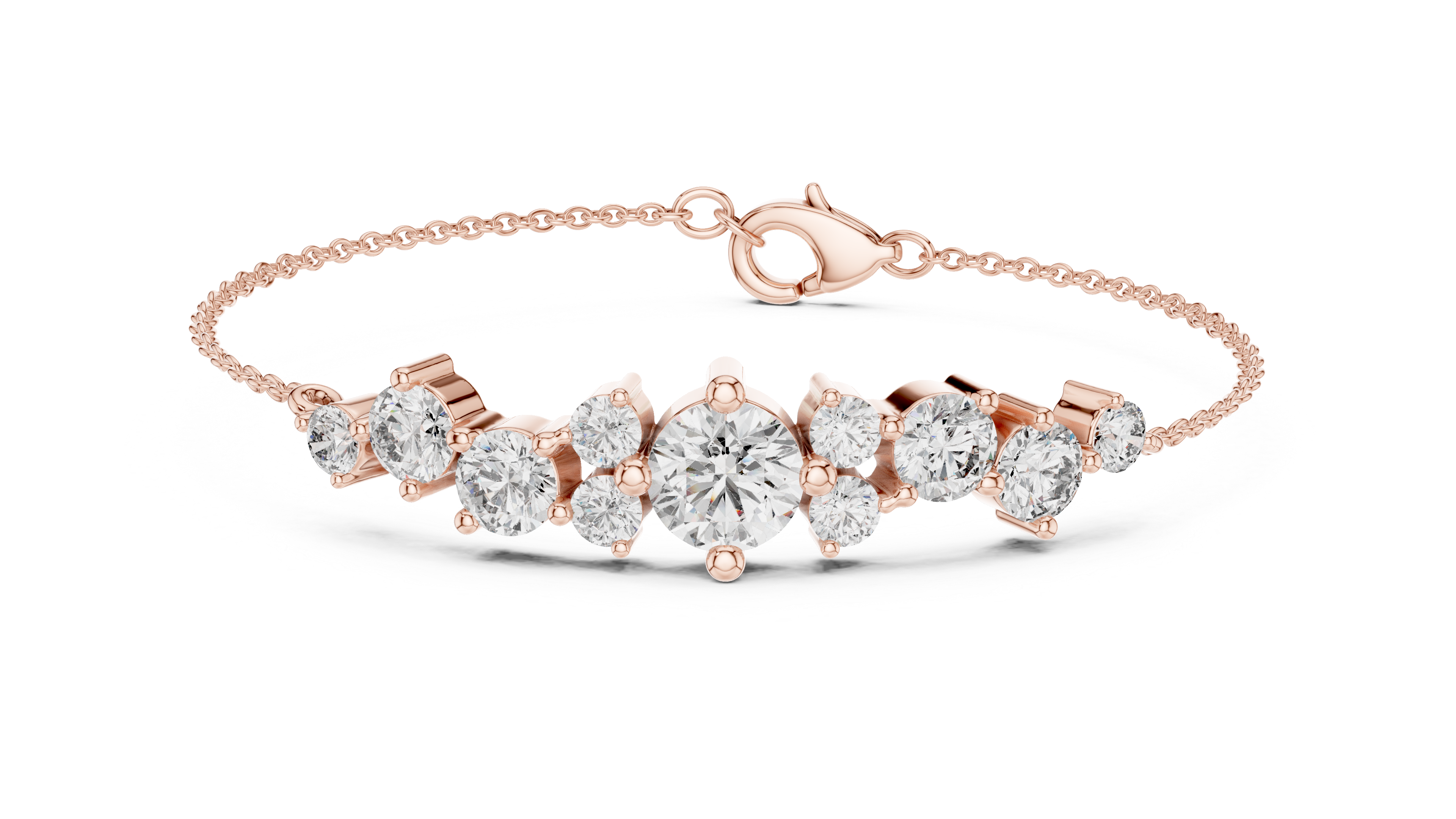 Luxury Diamond Cluster Bracelet