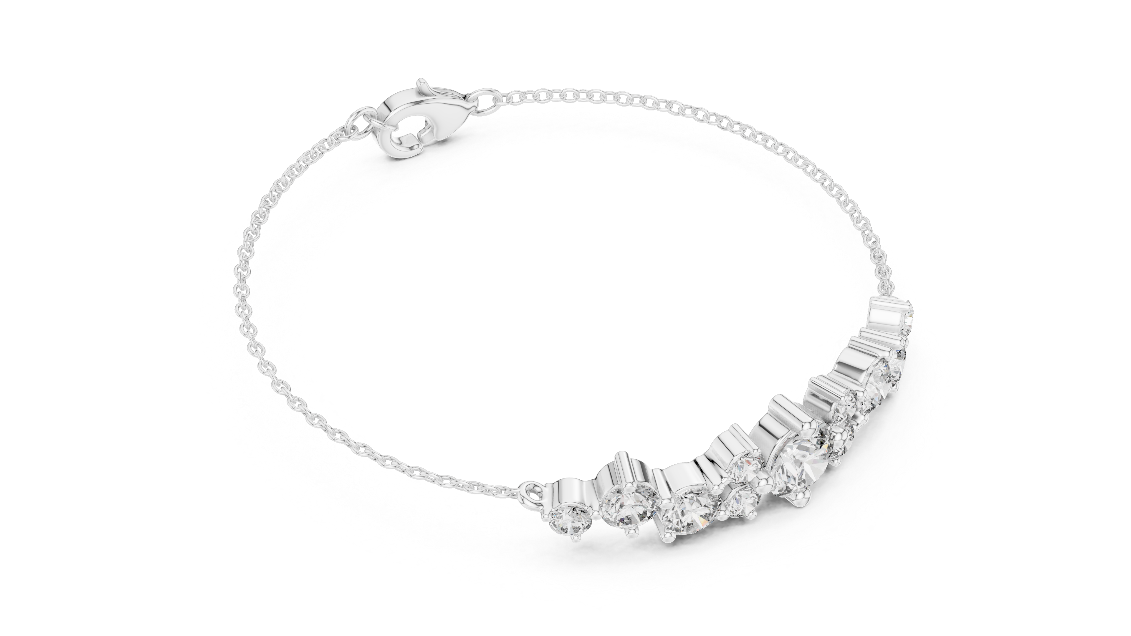 Luxury Diamond Cluster Bracelet