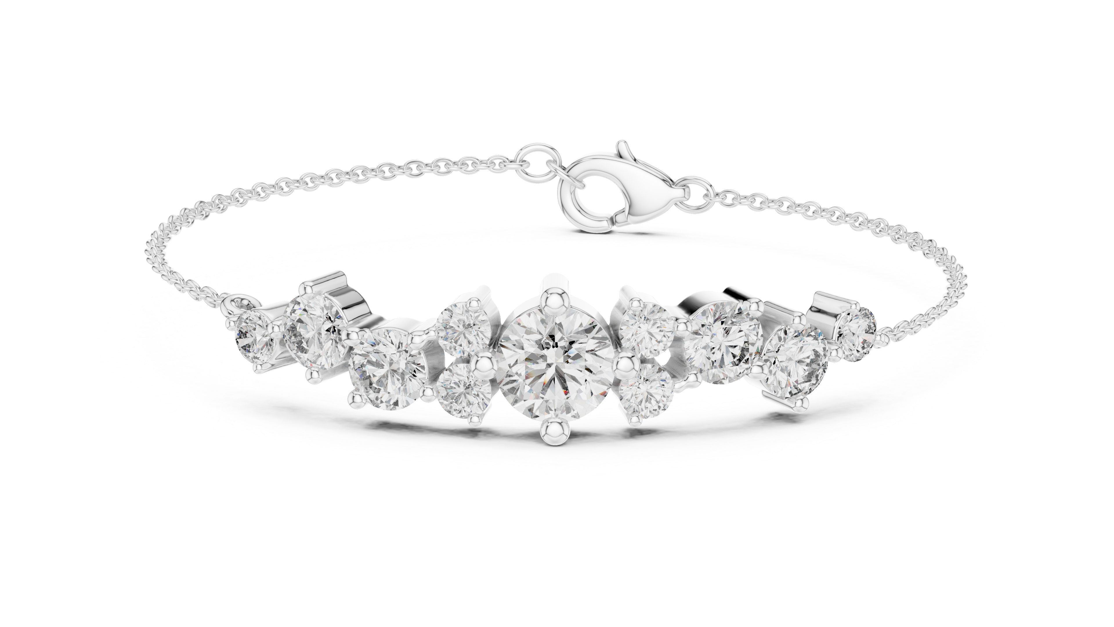 Luxury Diamond Cluster Bracelet