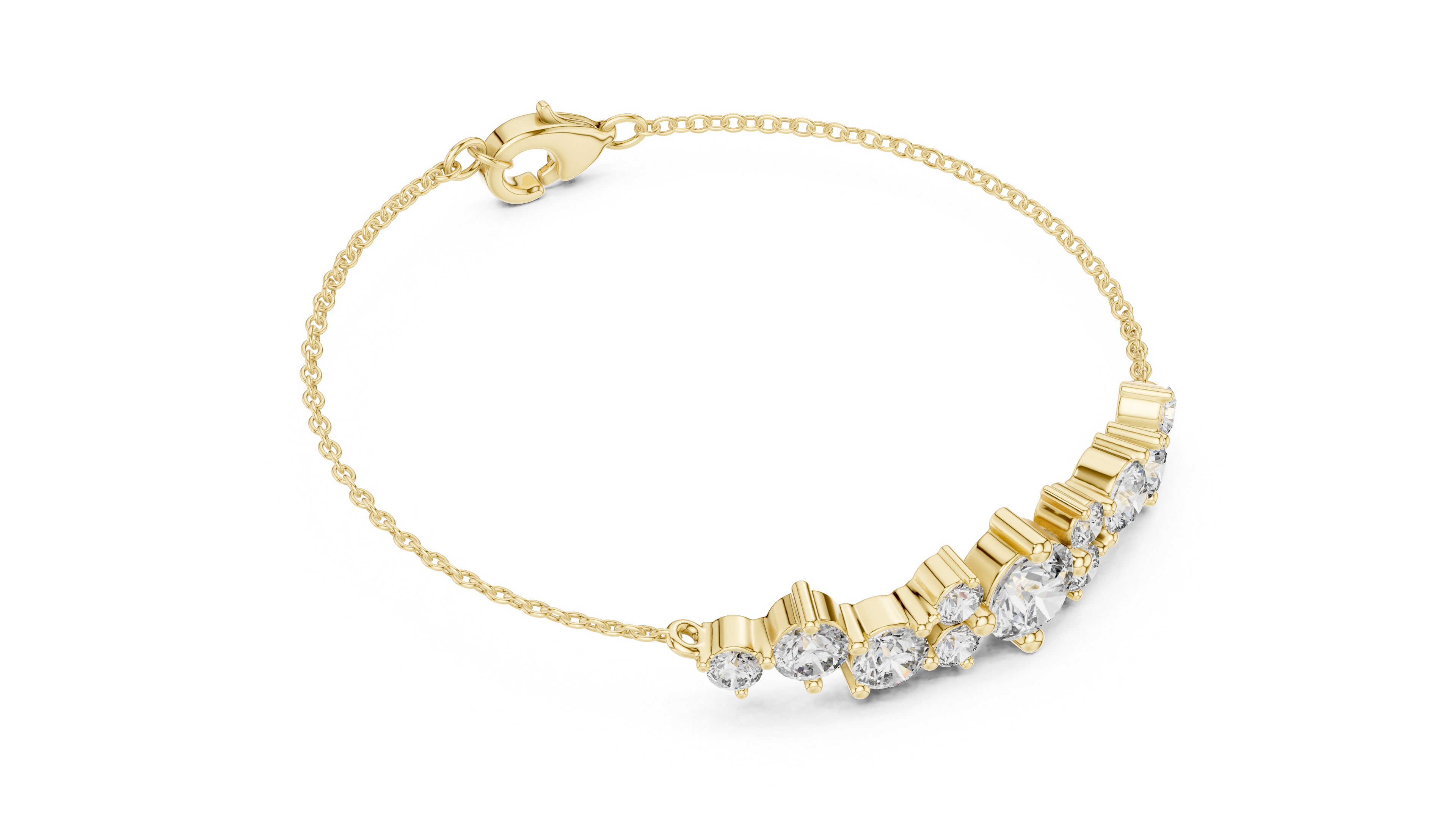 Luxury Diamond Cluster Bracelet