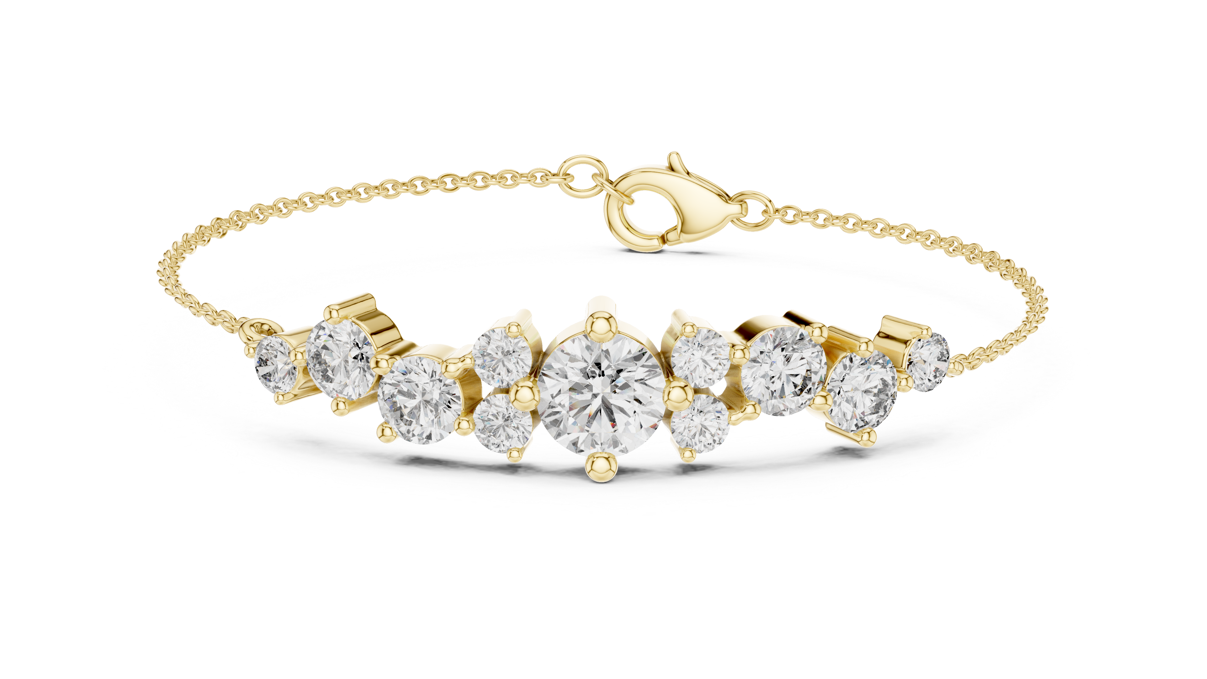 Luxury Diamond Cluster Bracelet