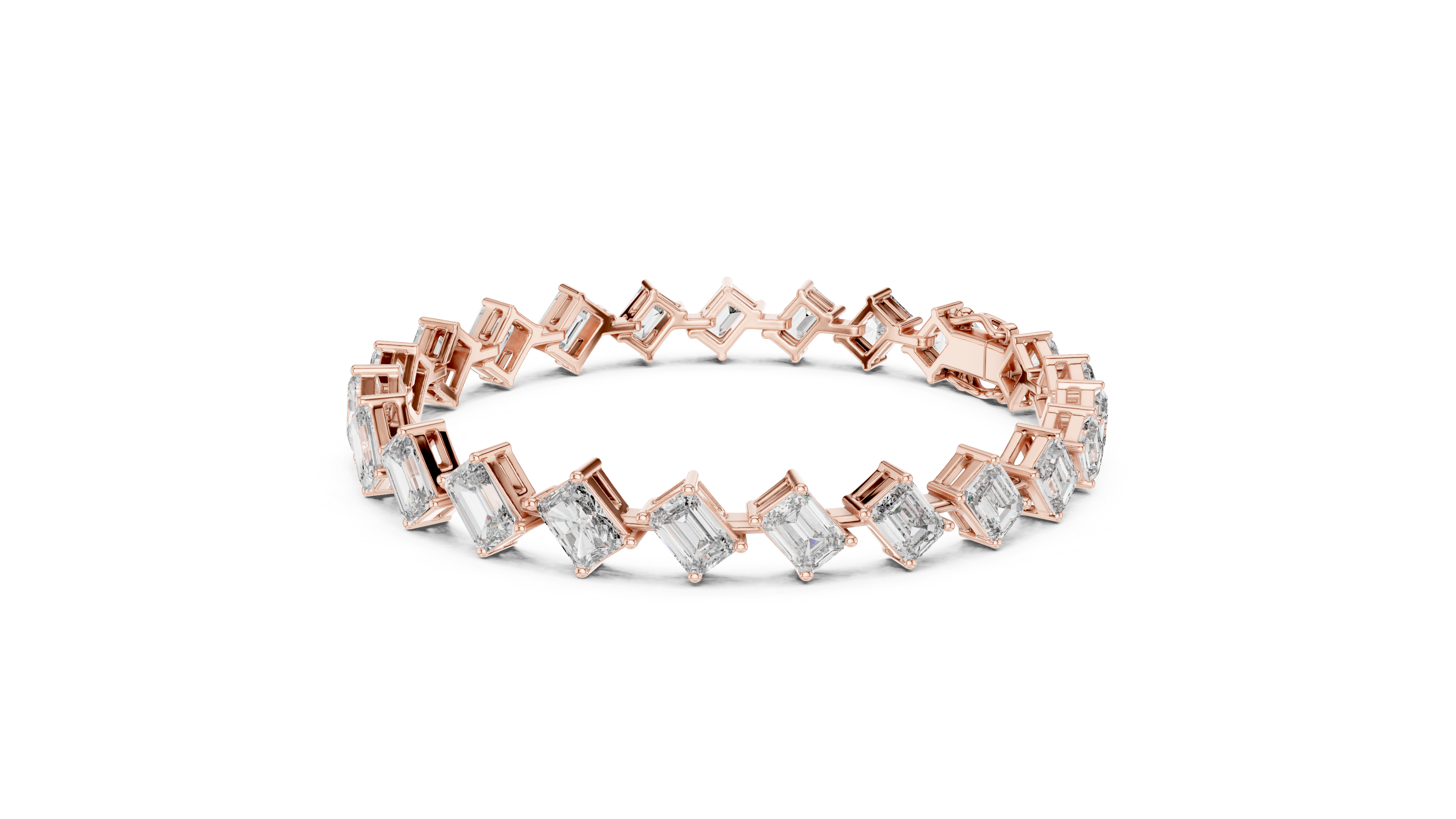 Luxury Emerald Cut Diamond Bracelet