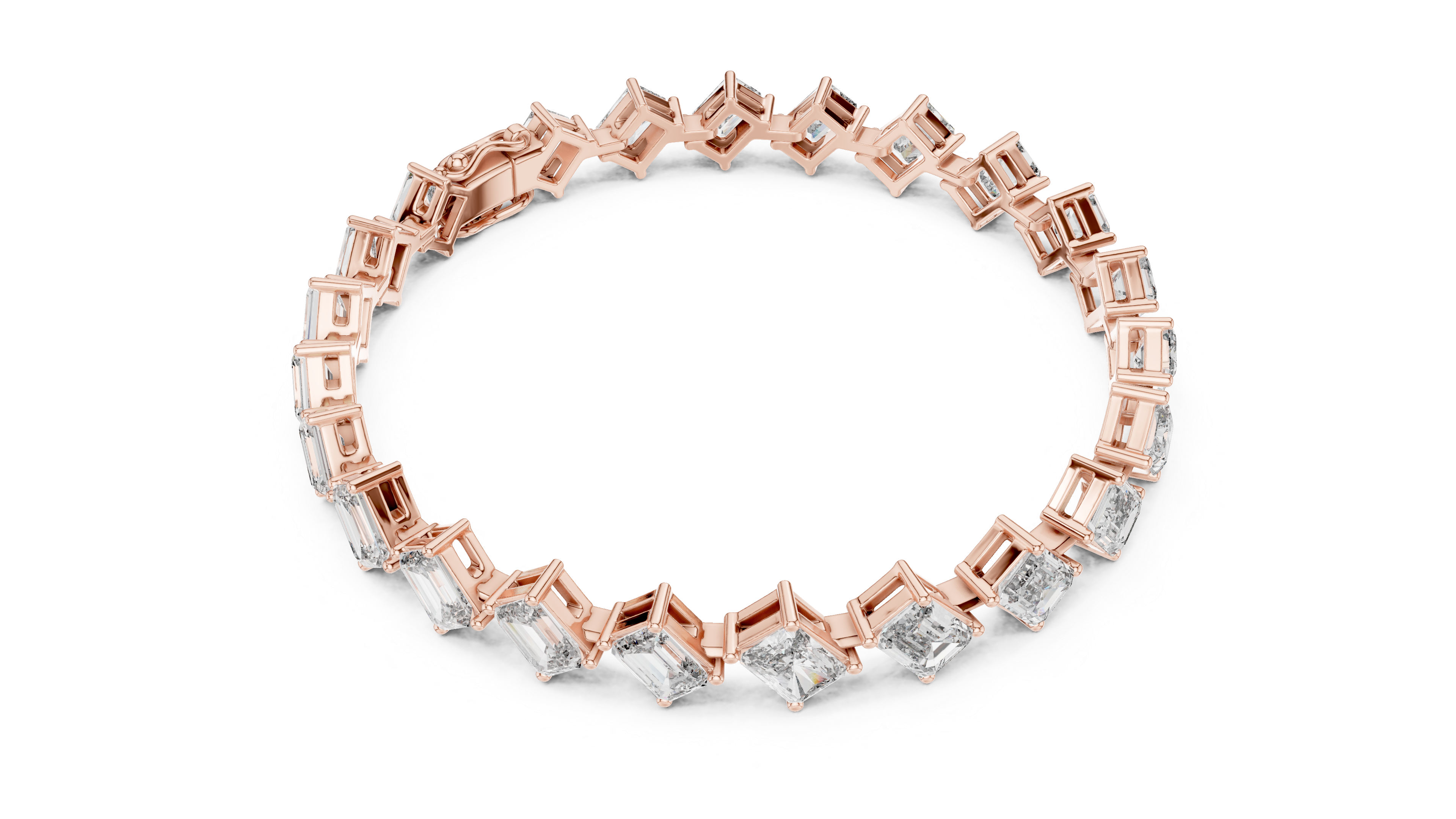 Luxury Emerald Cut Diamond Bracelet