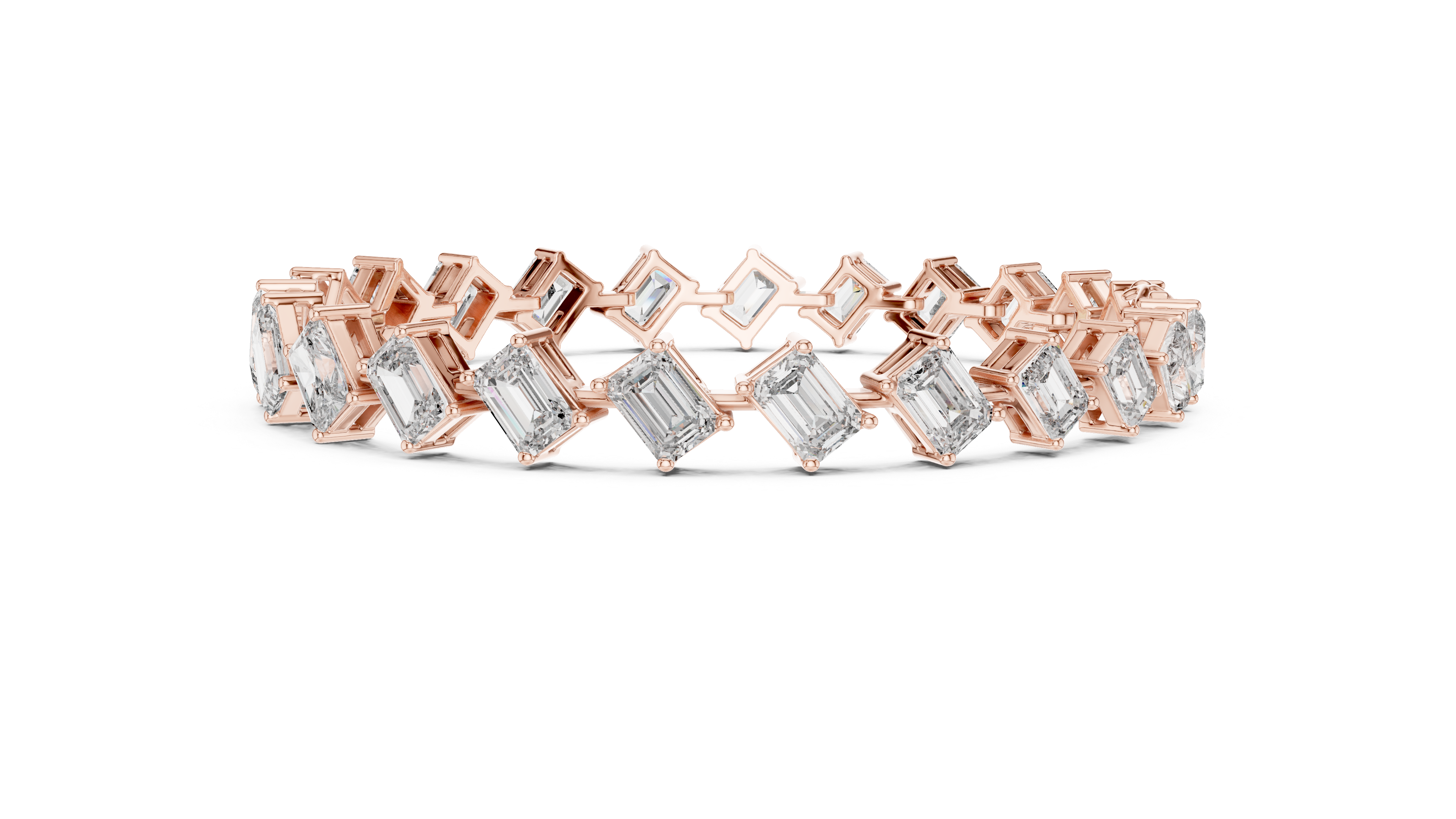 Luxury Emerald Cut Diamond Bracelet