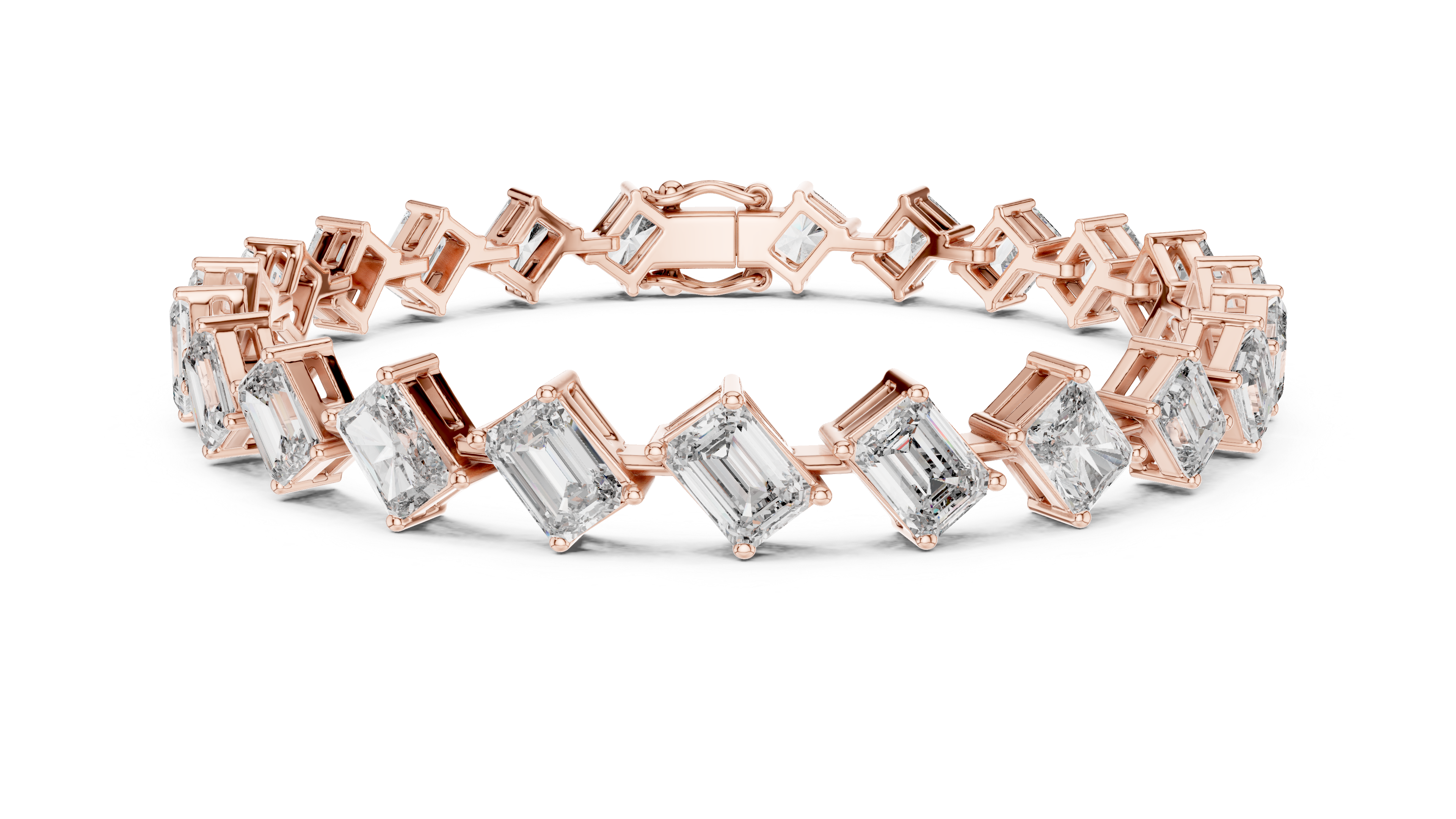 Luxury Emerald Cut Diamond Bracelet