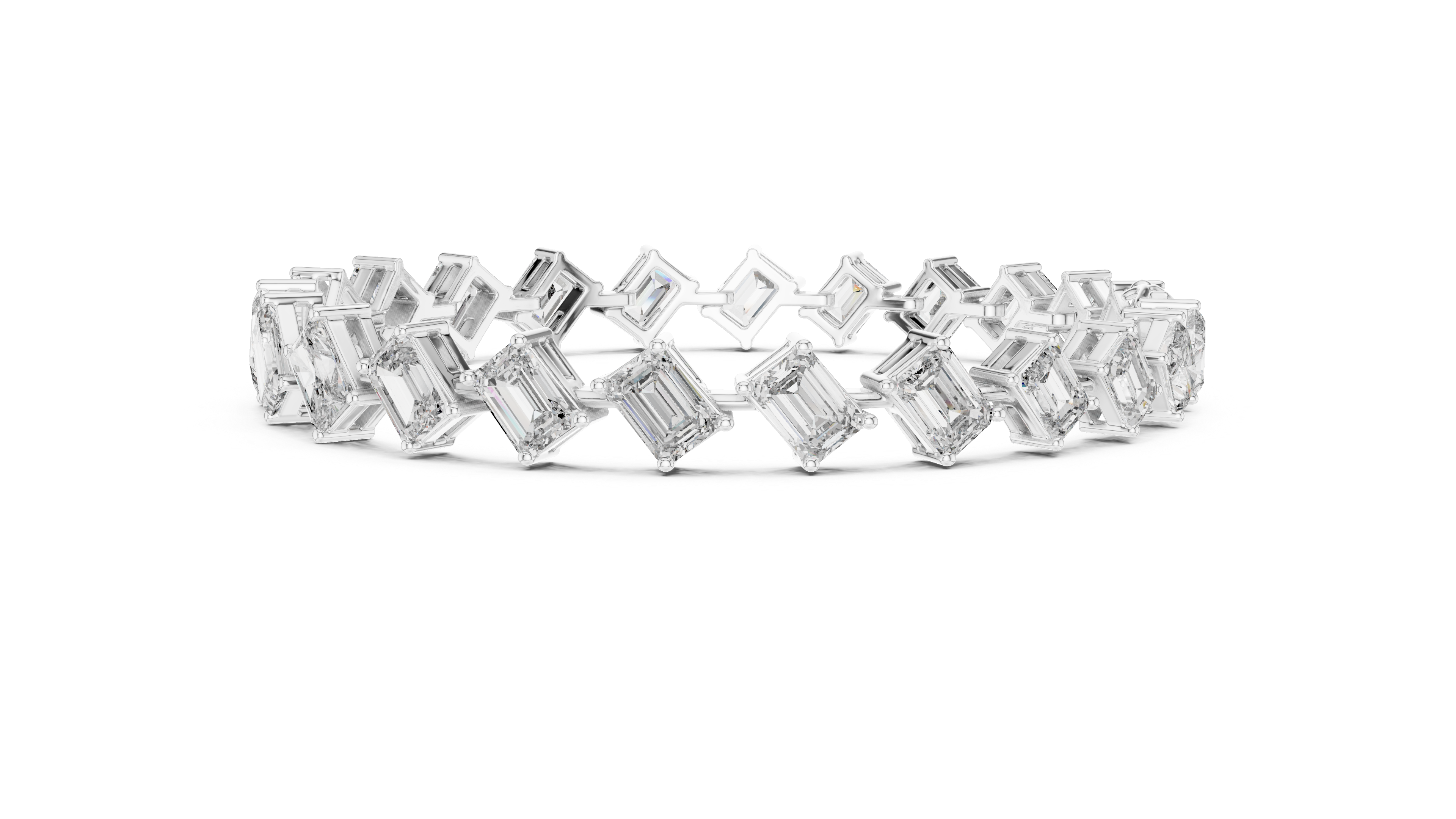 Luxury Emerald Cut Diamond Bracelet