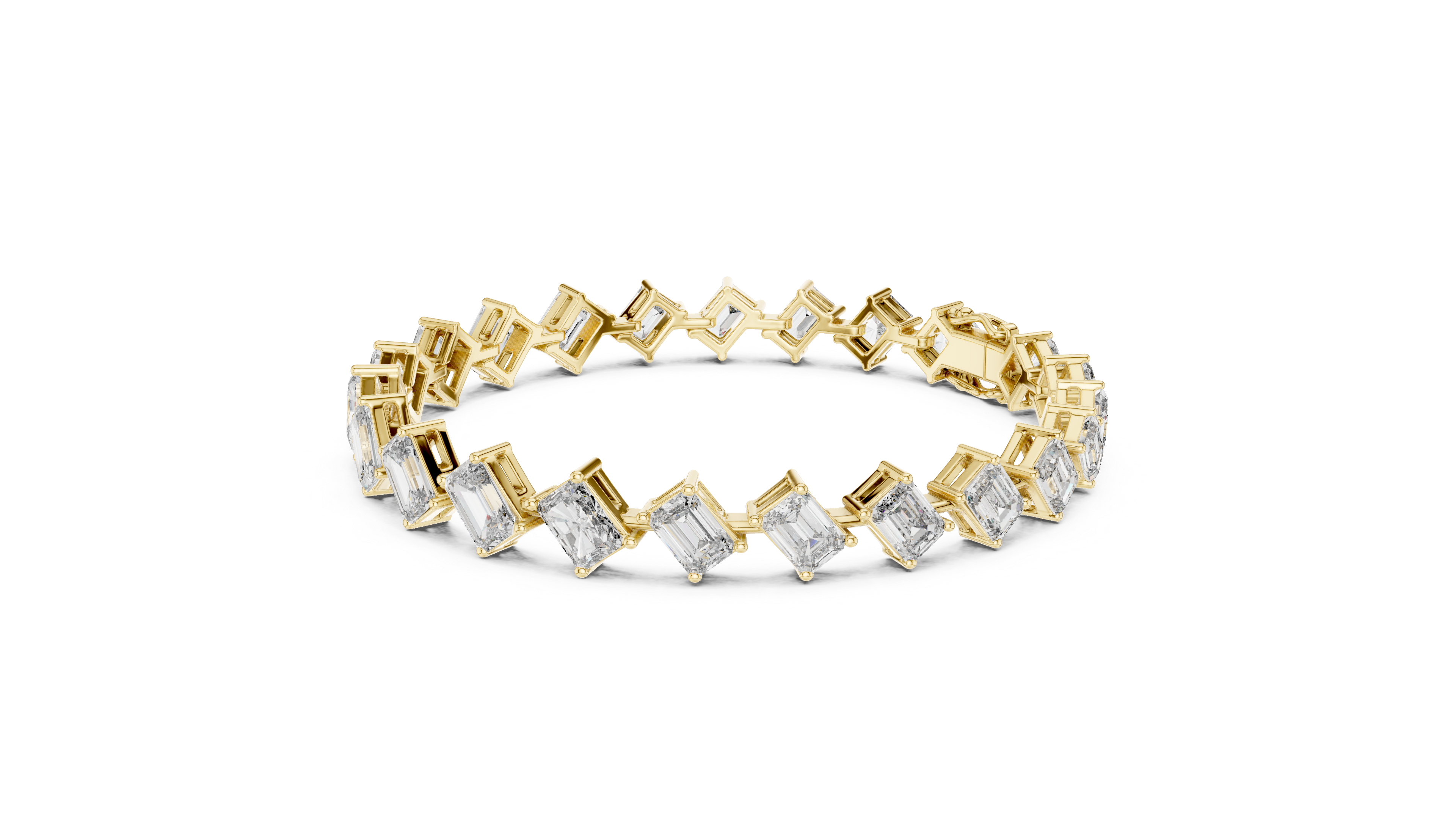 Luxury Emerald Cut Diamond Bracelet