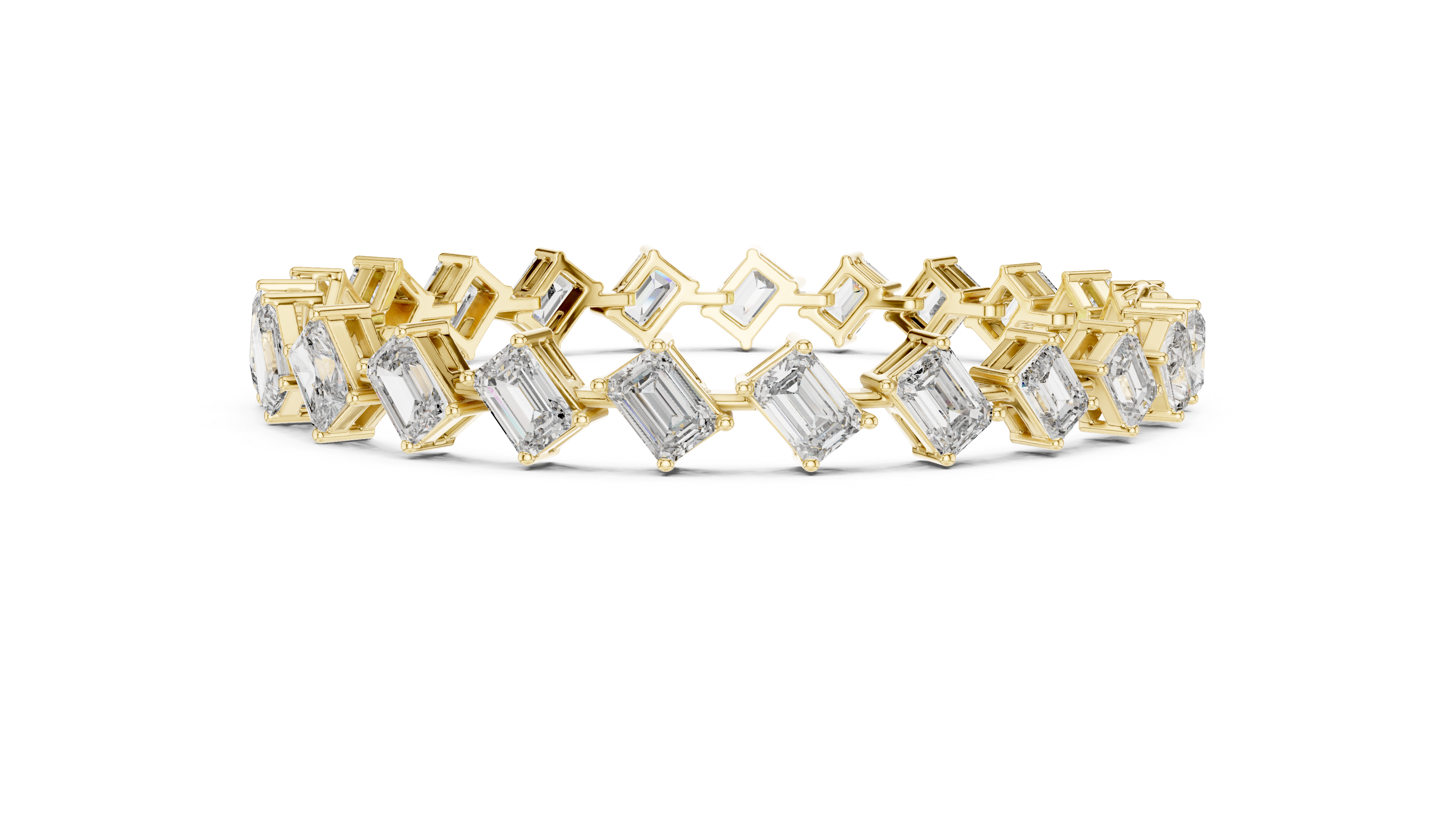 Luxury Emerald Cut Diamond Bracelet