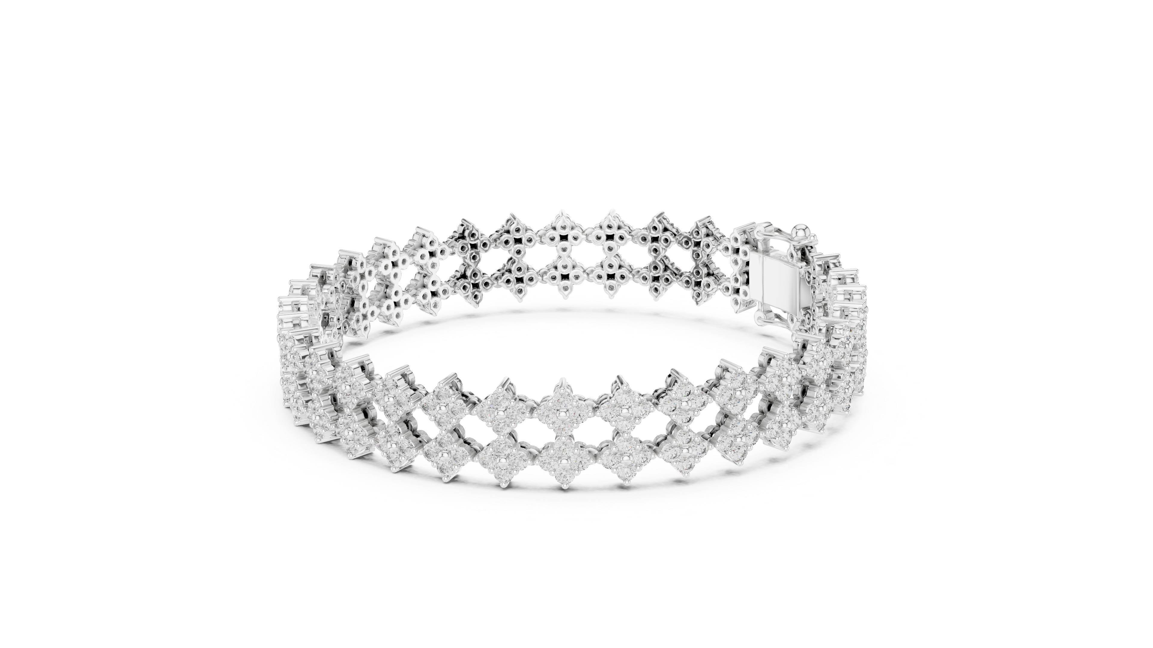 Luxury Diamond Cluster Bracelet