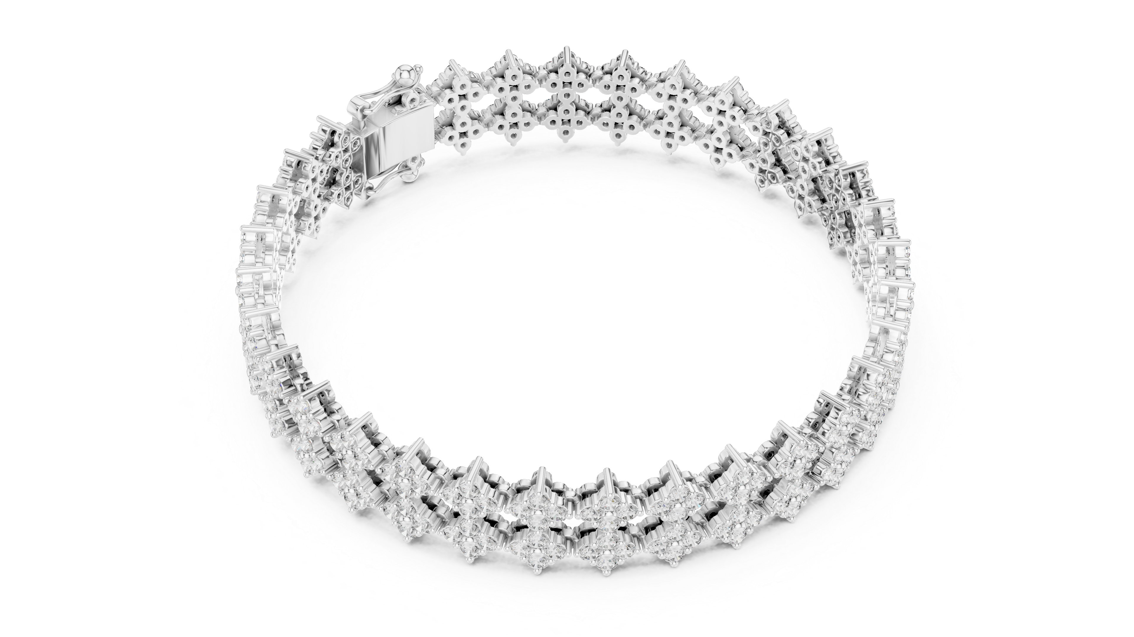 Luxury Diamond Cluster Bracelet