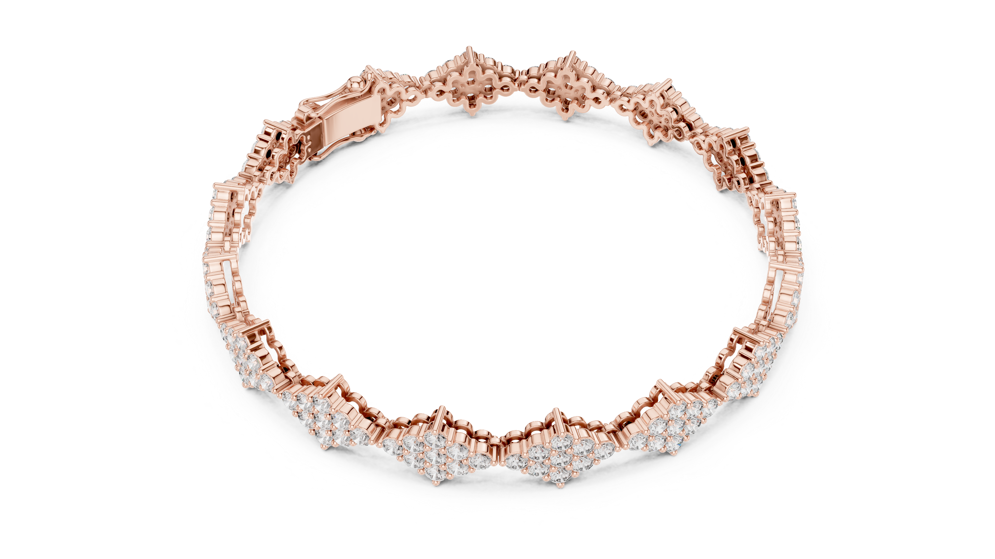 Luxury Cluster Diamond Bracelet