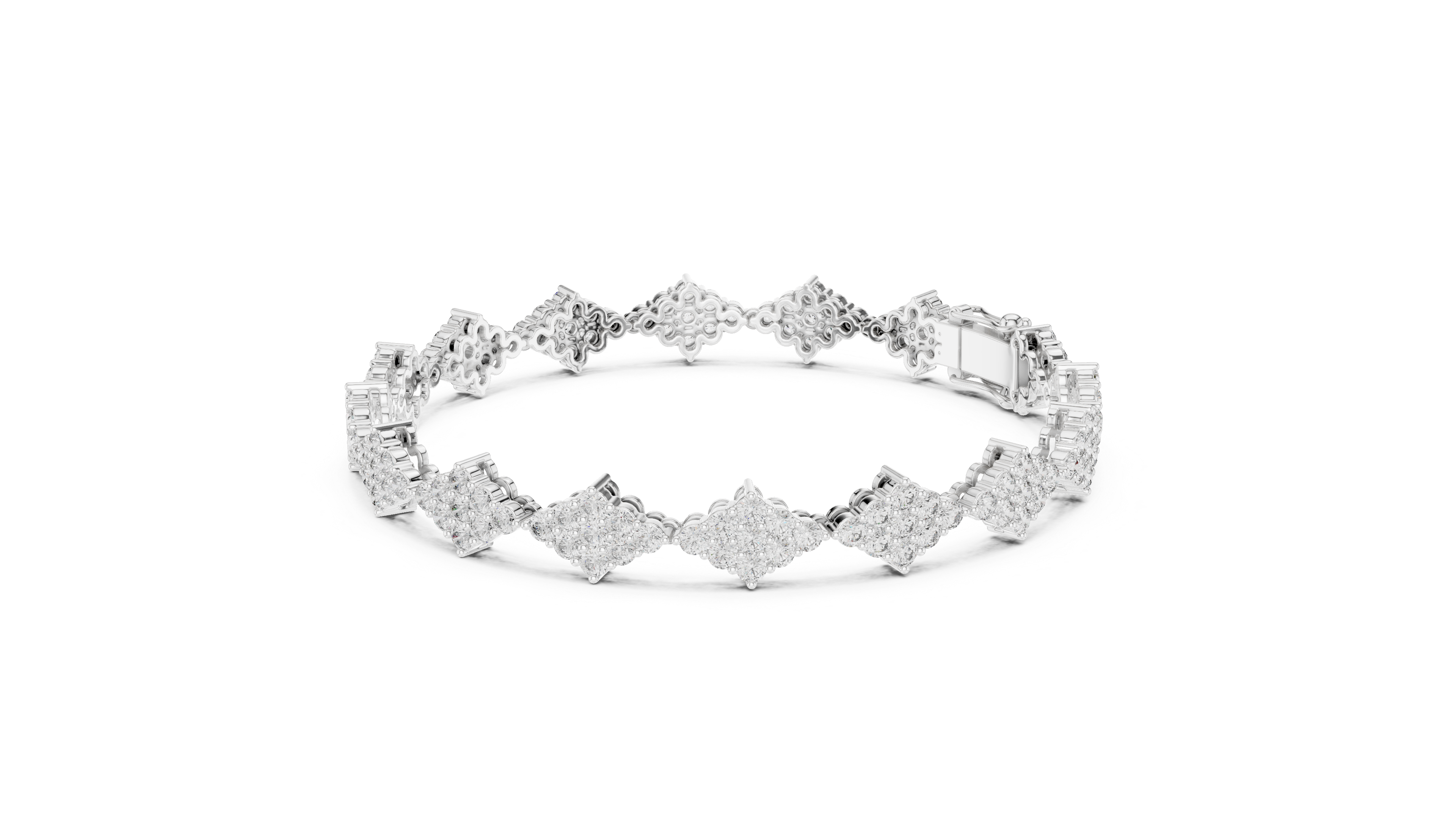 Luxury Cluster Diamond Bracelet