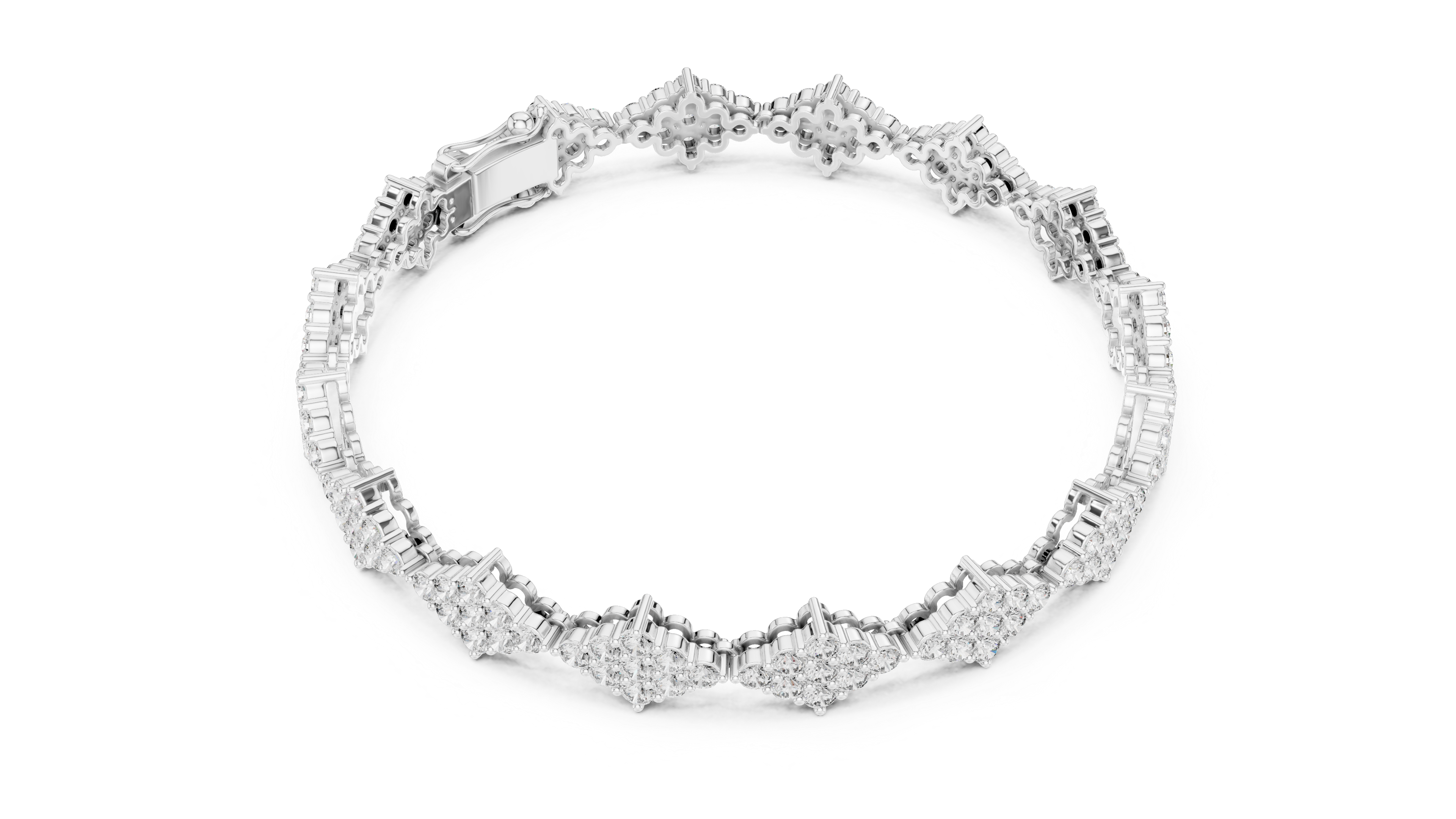 Luxury Cluster Diamond Bracelet