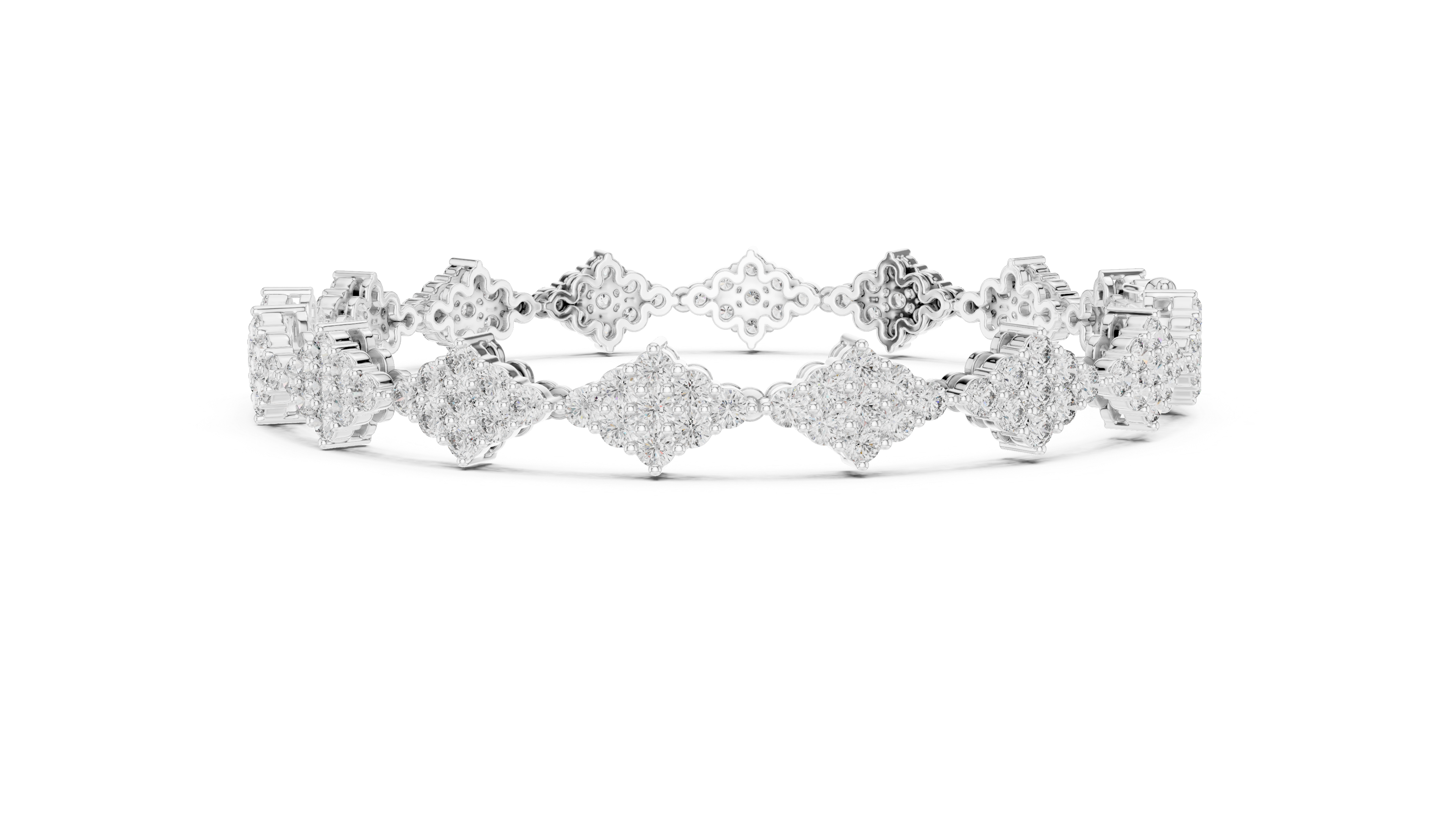 Luxury Cluster Diamond Bracelet