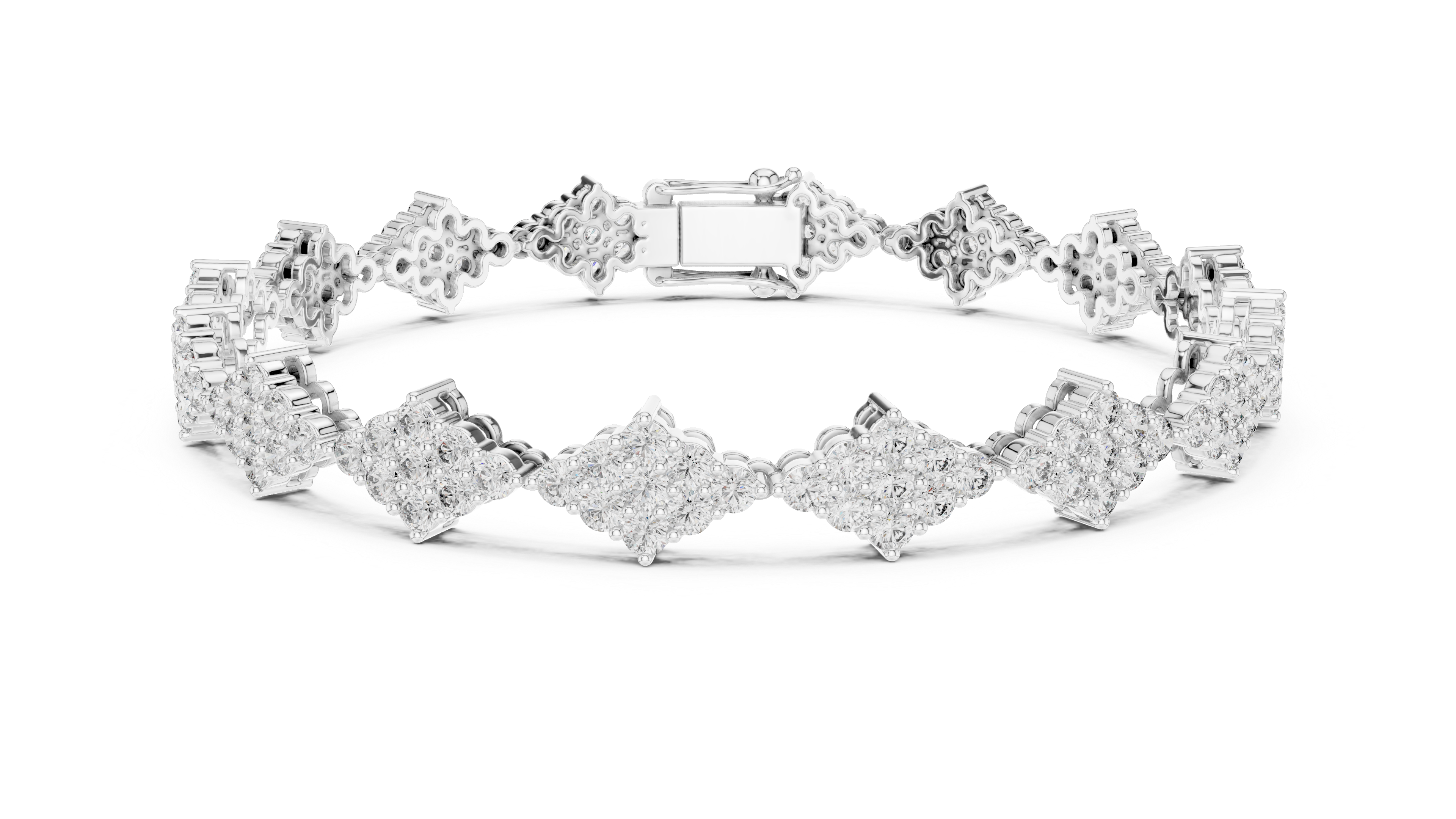 Luxury Cluster Diamond Bracelet